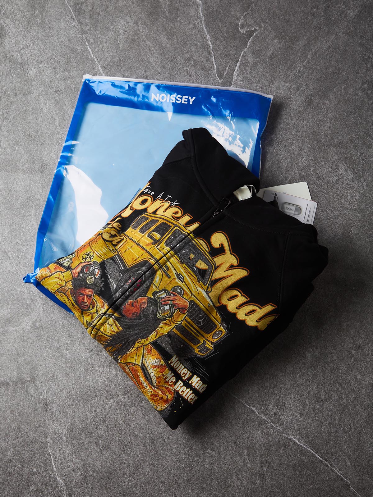 NOISSEY "Money Made" Golden Python &amp; G-Wagon Couple Graphic Zip-Up Hoodie