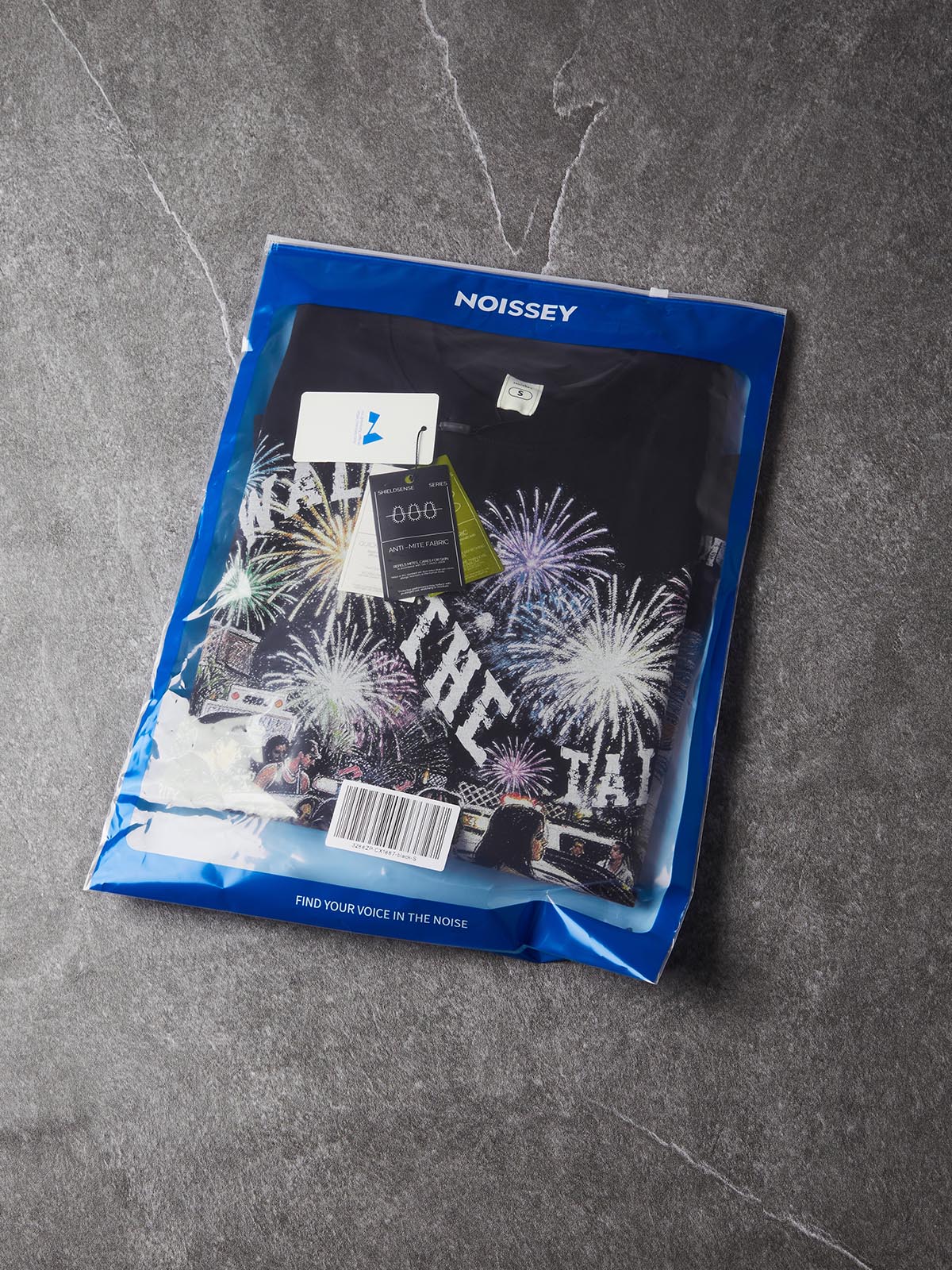NOISSEY "WALK THE TALK" Party Police & Fireworks Crayon Graffiti Black Long Sleeve Tee