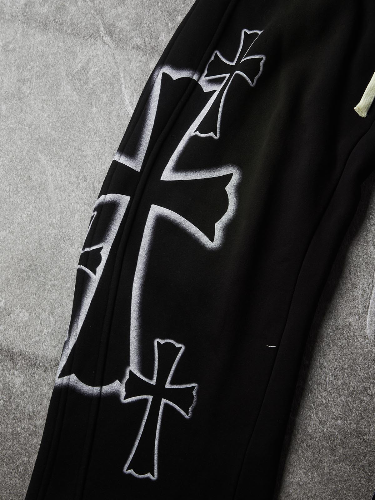 NOISSEY "Dark Sanctum" Distressed Curved Long Pants - Black