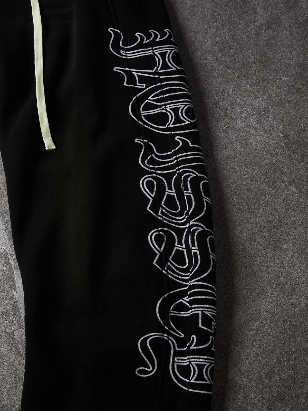 NOISSEY "Dark Sanctum" Distressed Curved Long Pants - Black