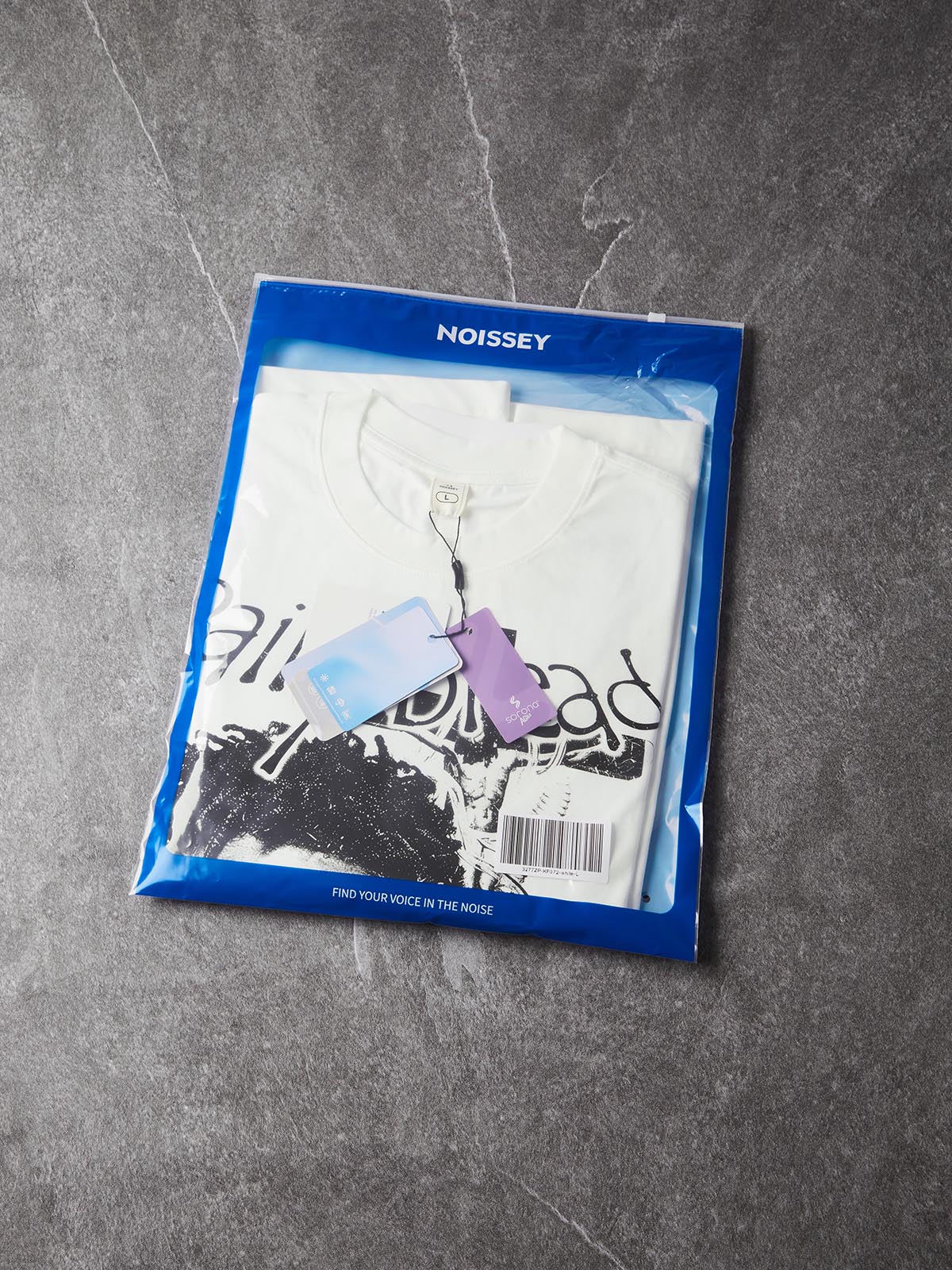 NOISSEY "Daily Bread" Breathing Mask Child & Faith Graphic White T-Shirt
