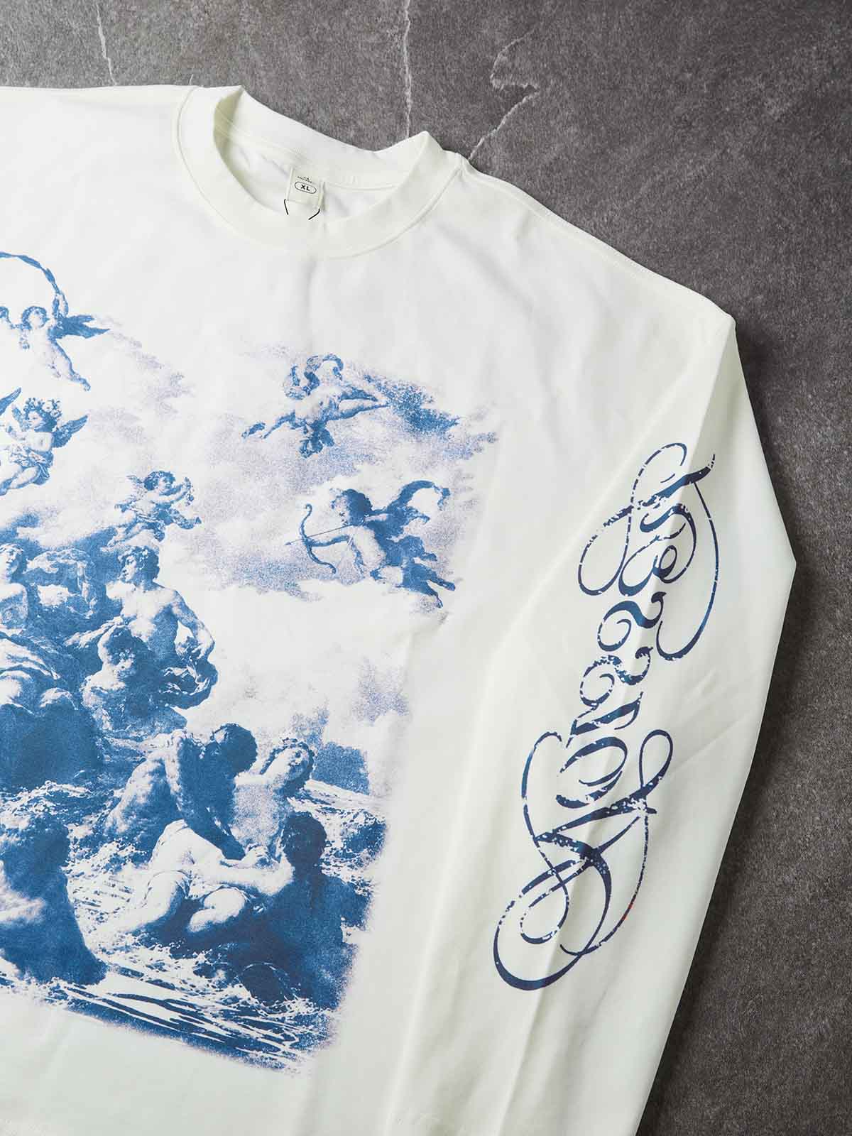 NOISSEY "Rape of Europa" Cyanotype Fine Art Engraved White Long Sleeve Tee