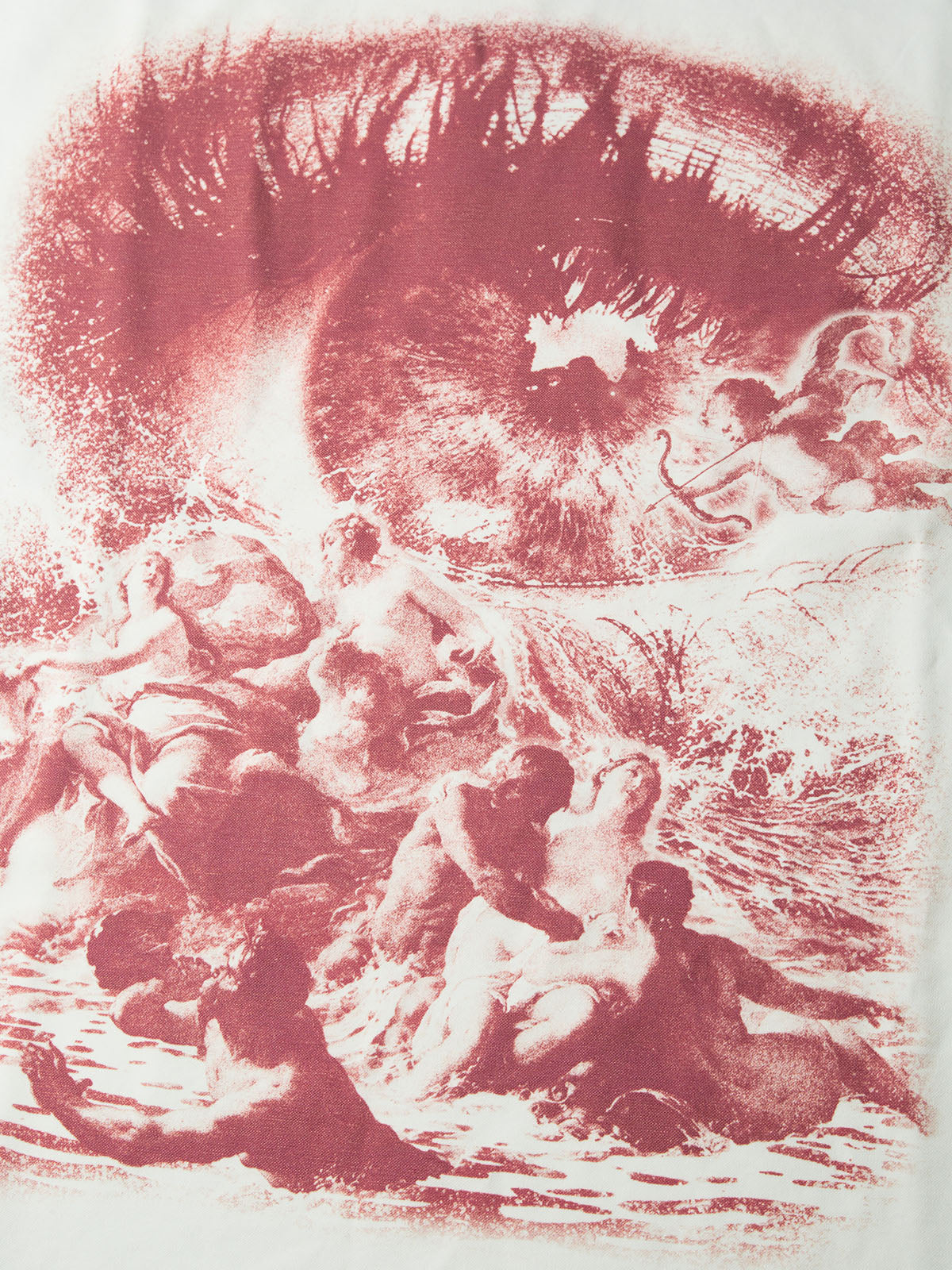 NOISSEY "Vision of Europa" Crimson Engraving Eye & Mythological Cherub White Long Sleeve Tee
