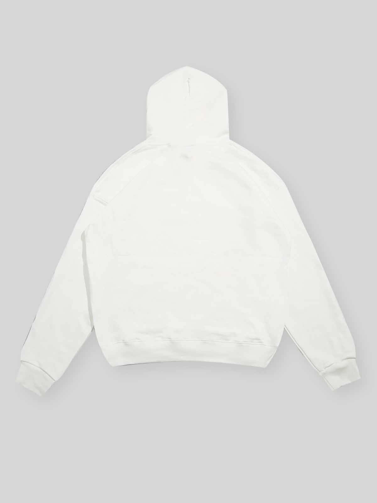 Diamond teeth cross print 420g white Hoodie