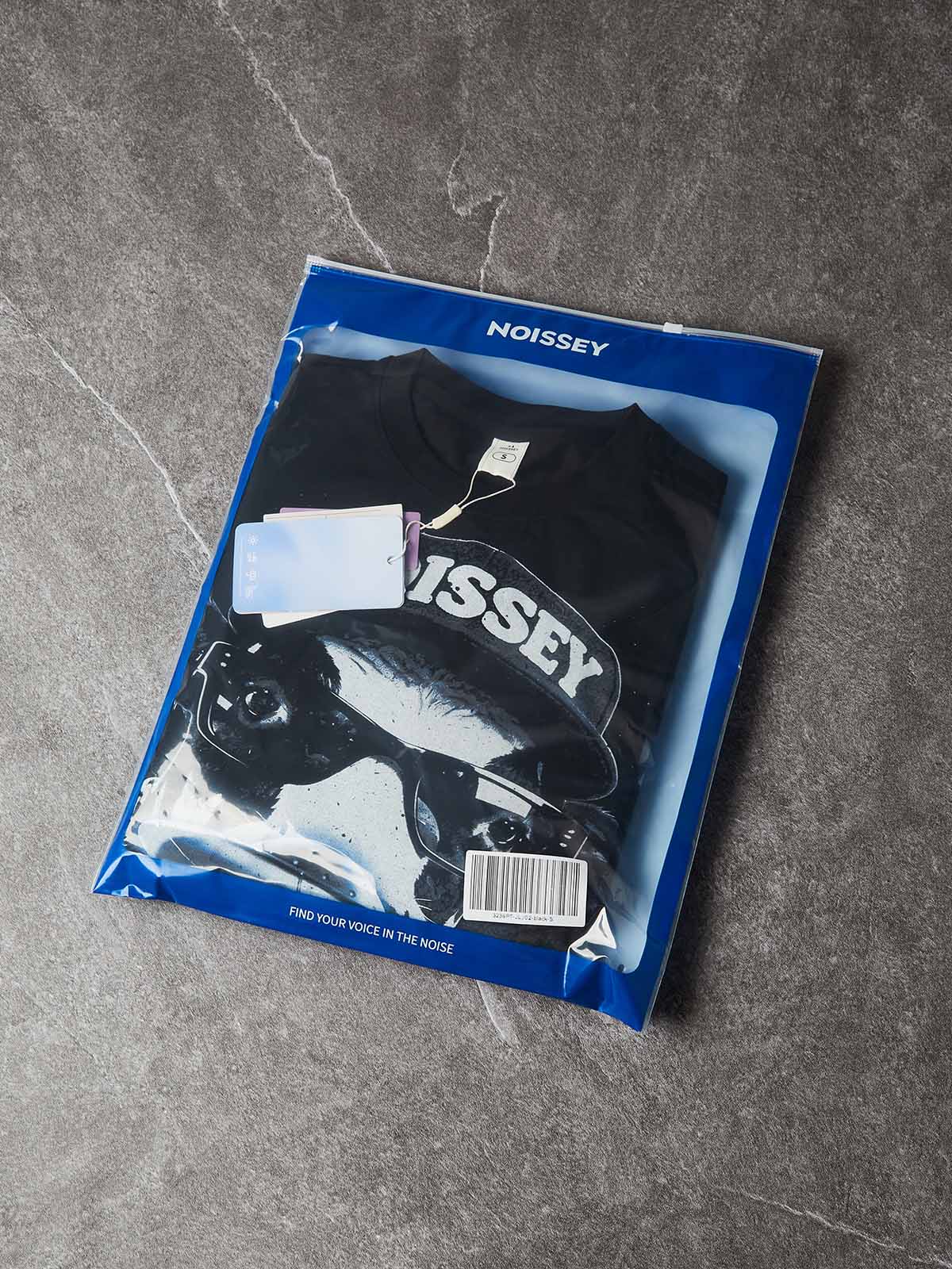 NOISSEY "Take Me Away" Alien Cow UFO Parody Black Fake Two-Piece Long-Sleeve Tee
