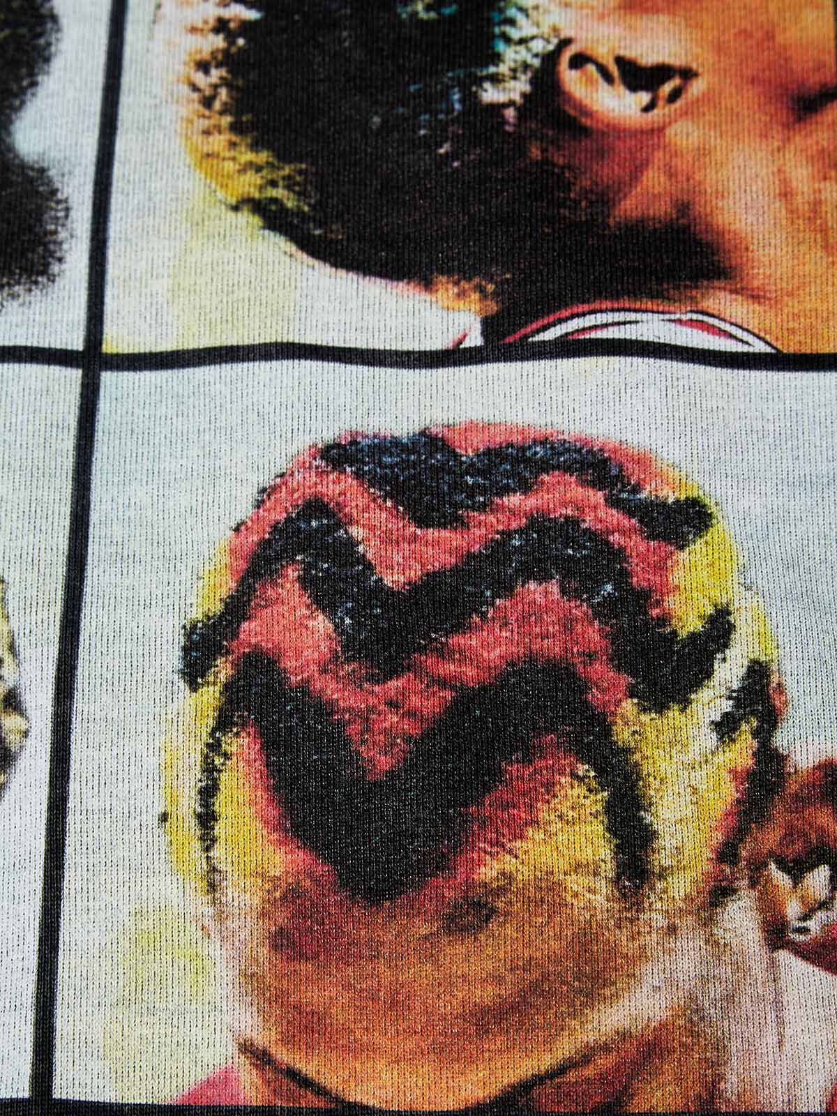 Rodman's Multicolored Hair-Inspired Patchwork 350g Zipper Hoodie