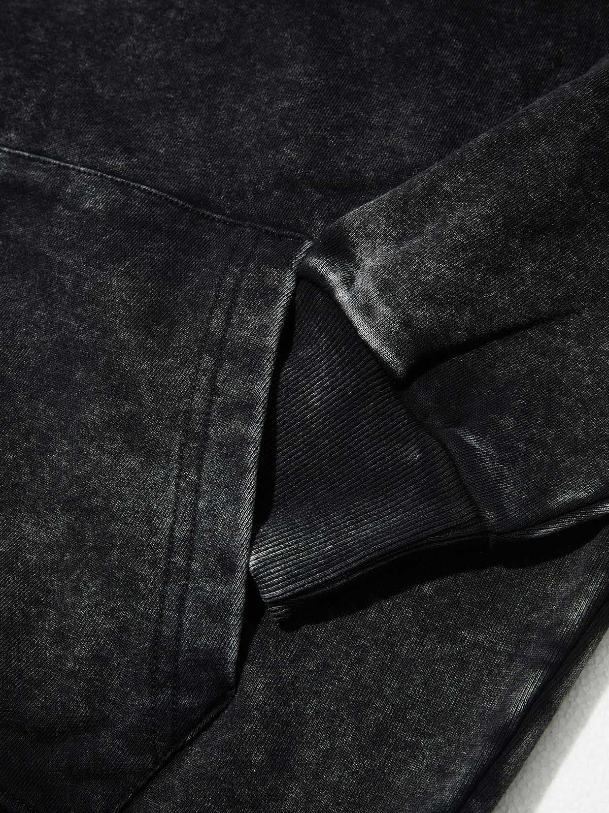 Zeus Statue Sculpture Diamond Cuff Black Washed Print Hoodie