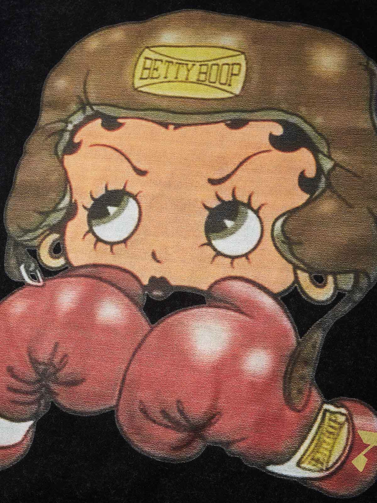 Cartoon girl Boxing Print T-shirt