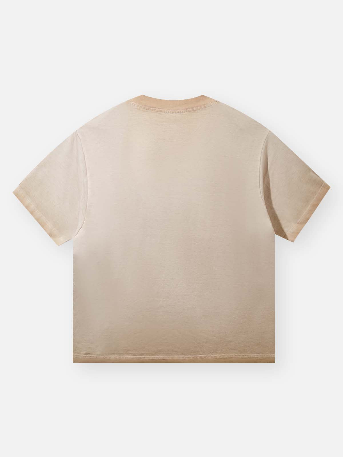 NOISSEY "Leopard Bandit" Graphic Oversized Tee - Sand Beige