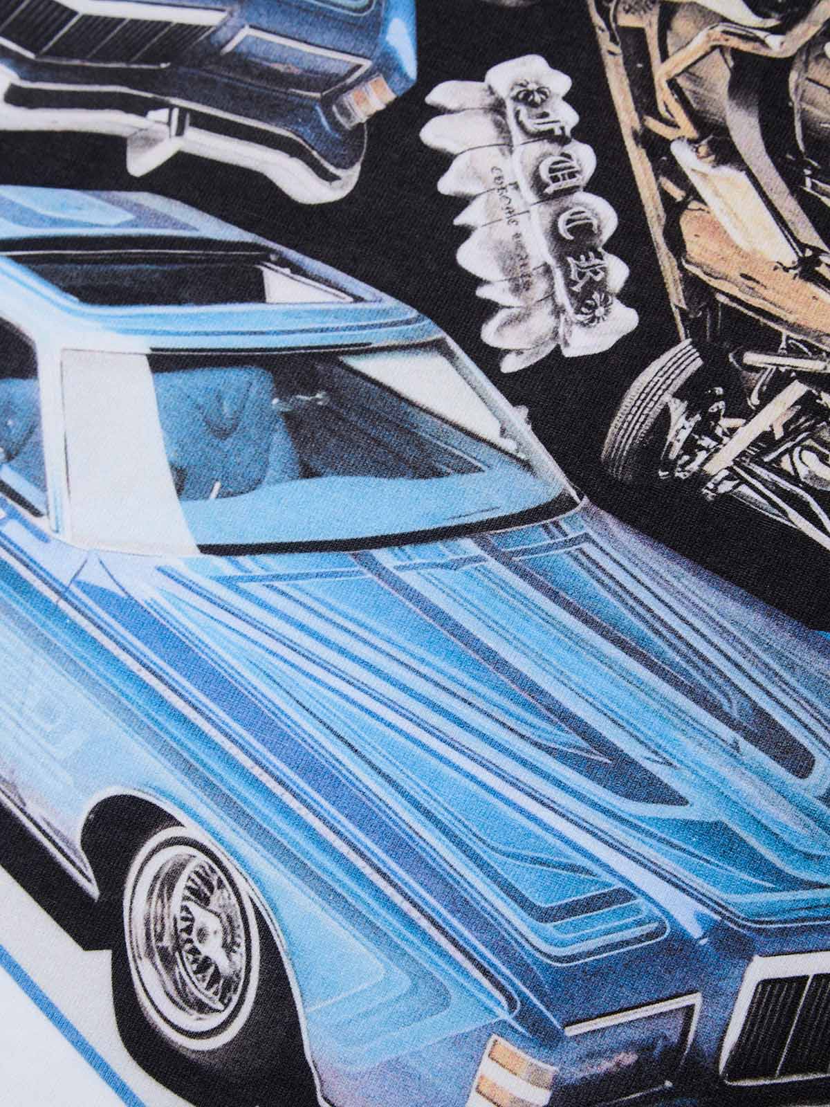 Blue Vintage Low Rider Print T-shirt