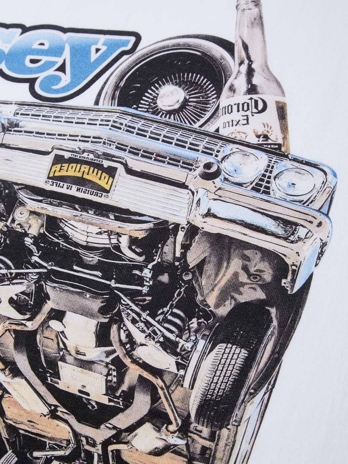 Blue Vintage Low Rider Print T-shirt