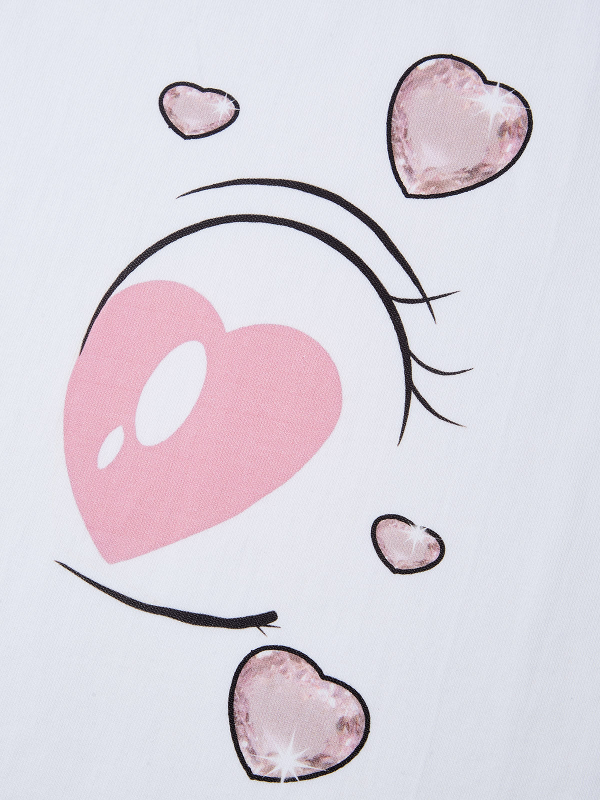 Comic Pink Starry Eyes Graphic T-shirt