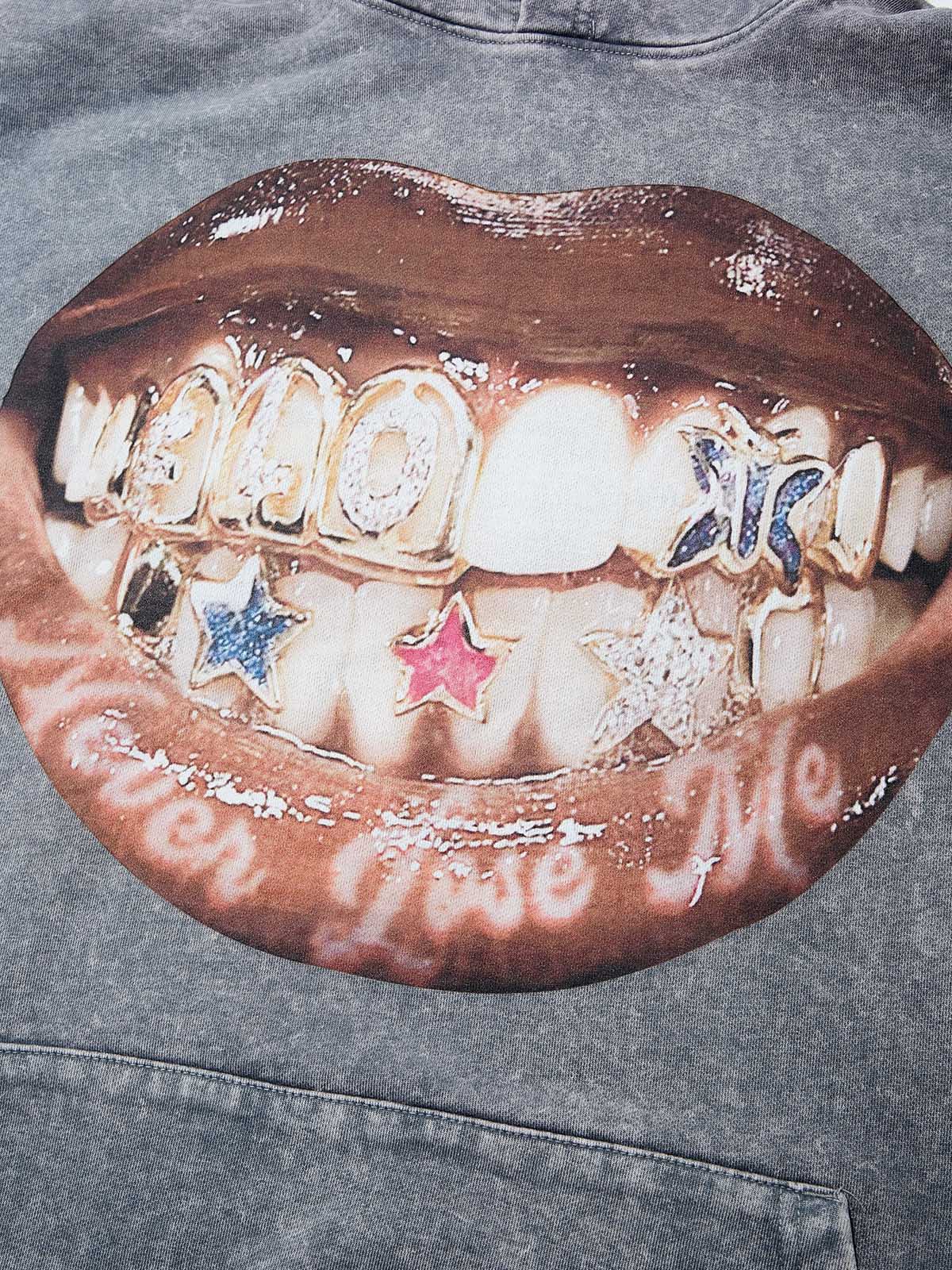 High quality Lip Teeth Sticker Art 425g Hoodie