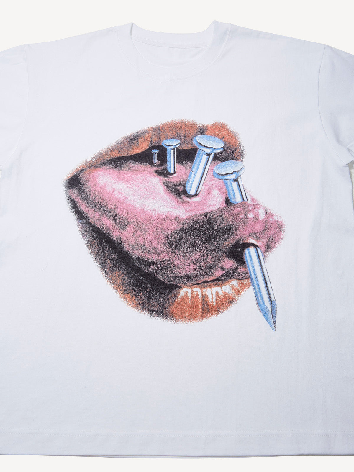 Tongue stud print T-shirt