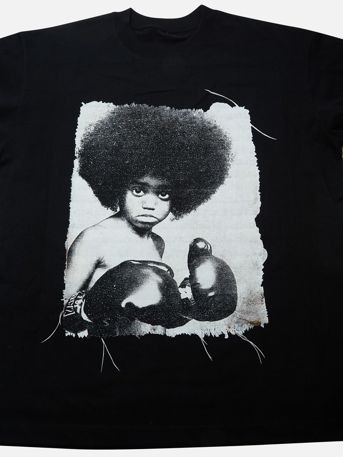 Boxing Boy Vintage Print T-shirt