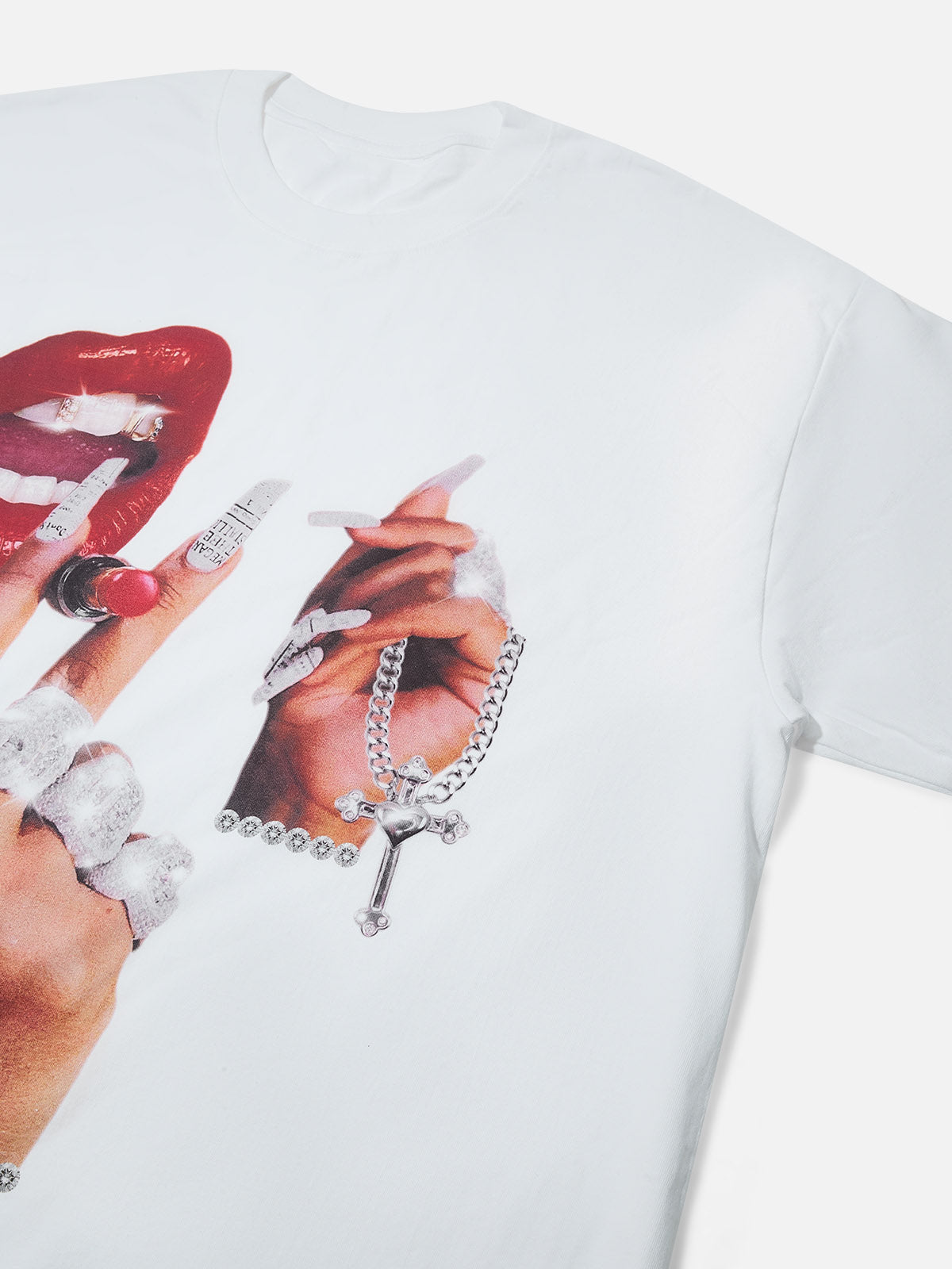 Smoke a lipstick print T-shirt T-shirt