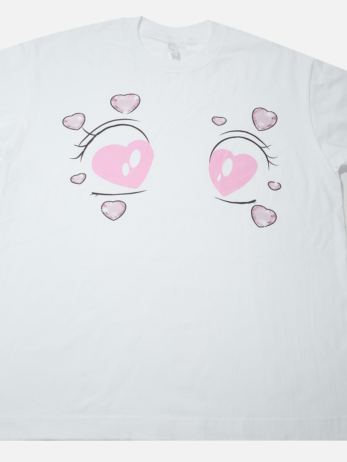 Comic Pink Starry Eyes Graphic T-shirt