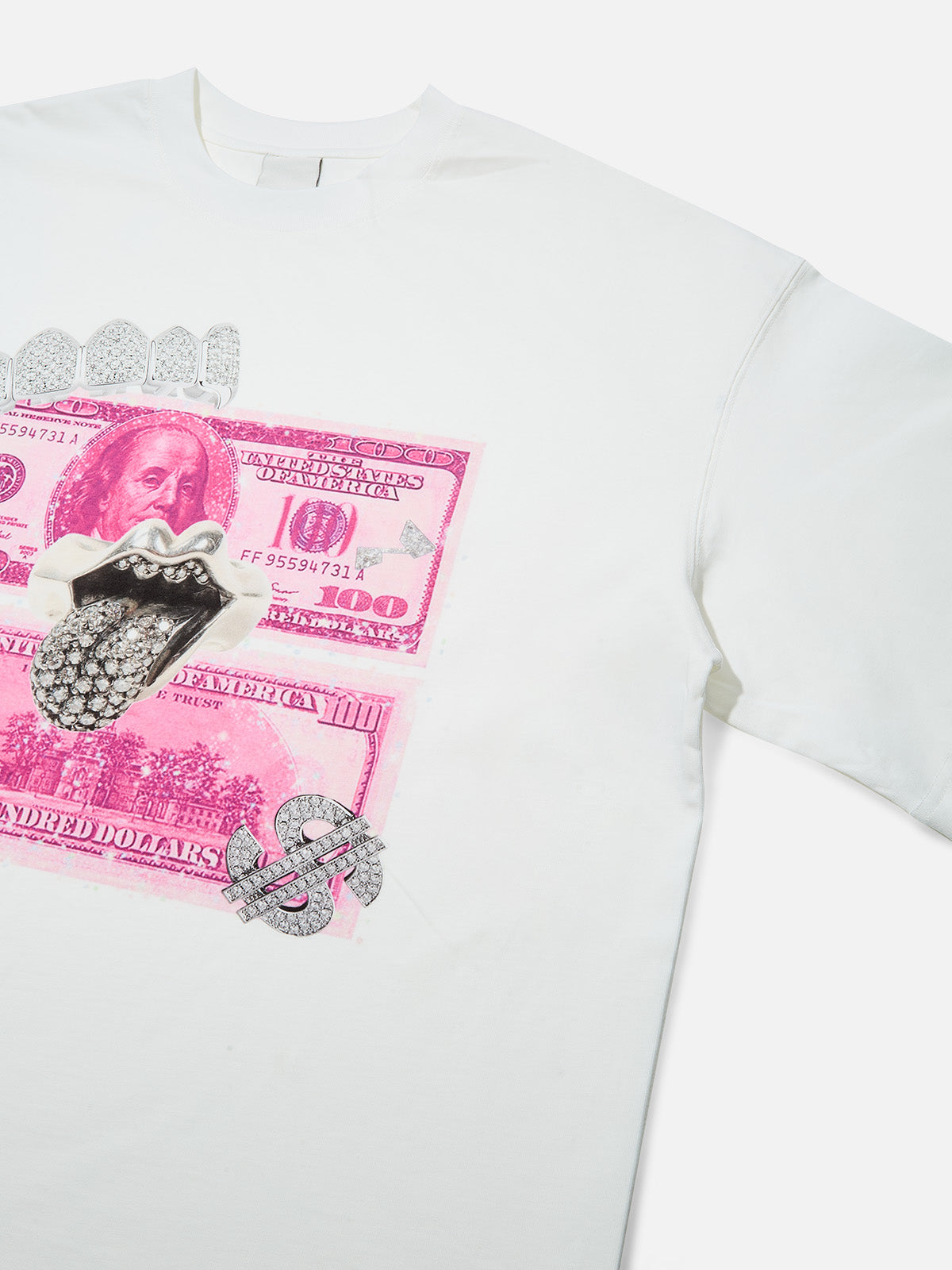 High-Quality Pink Diamond Money Print 310g T-shirt