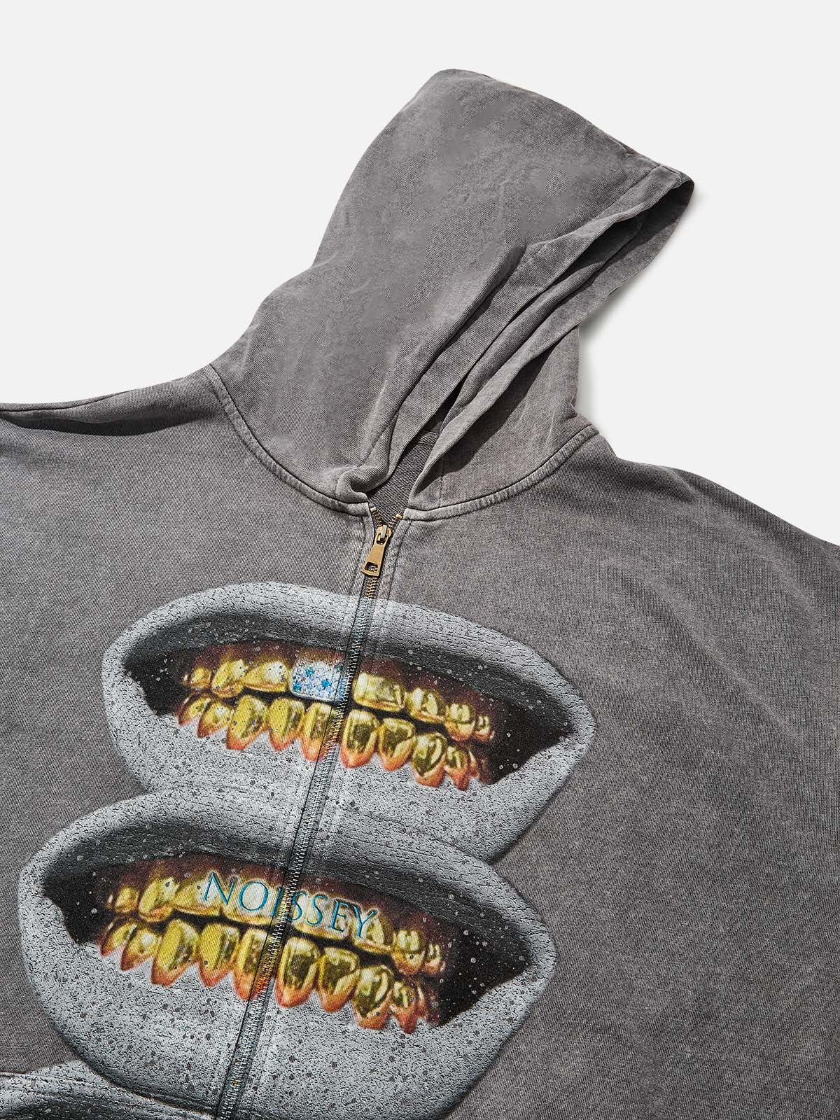 BOUNCE BACK© Gold Diamond Drill Print 350g grey Hoodie