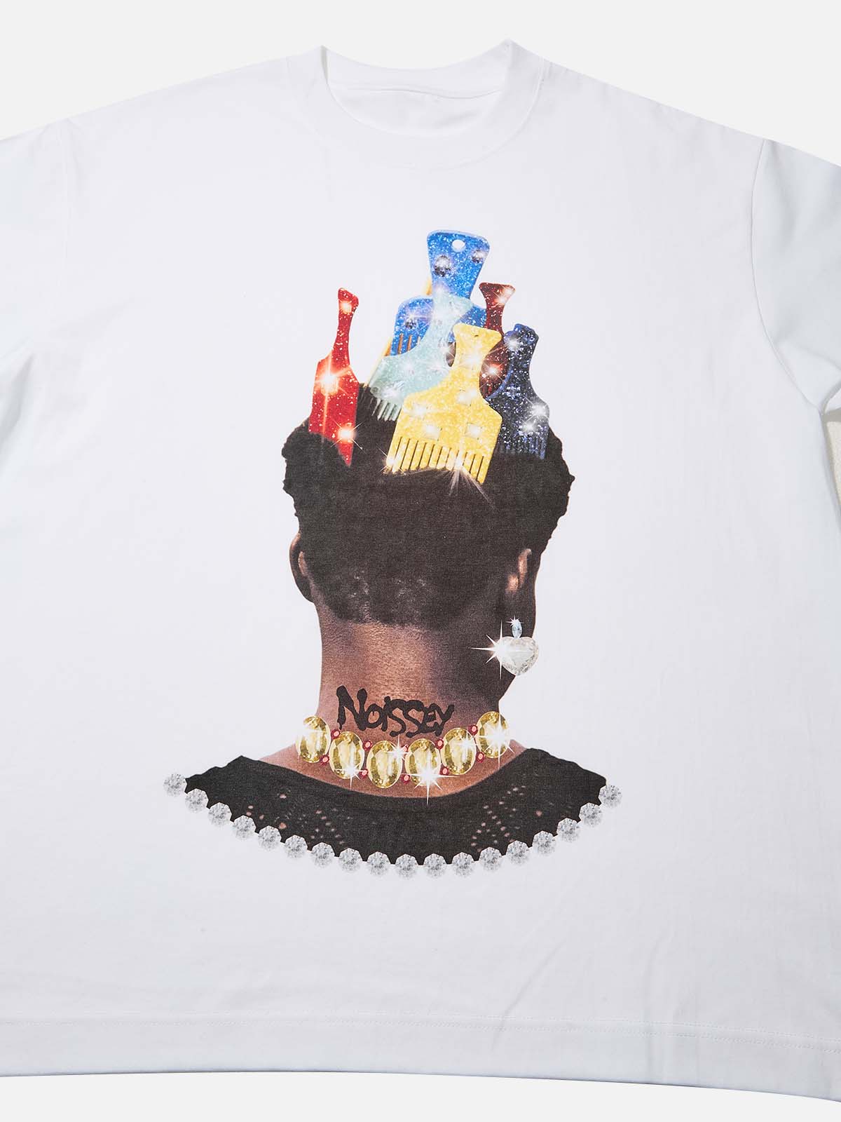 Glittering King Comb Print T-shirt