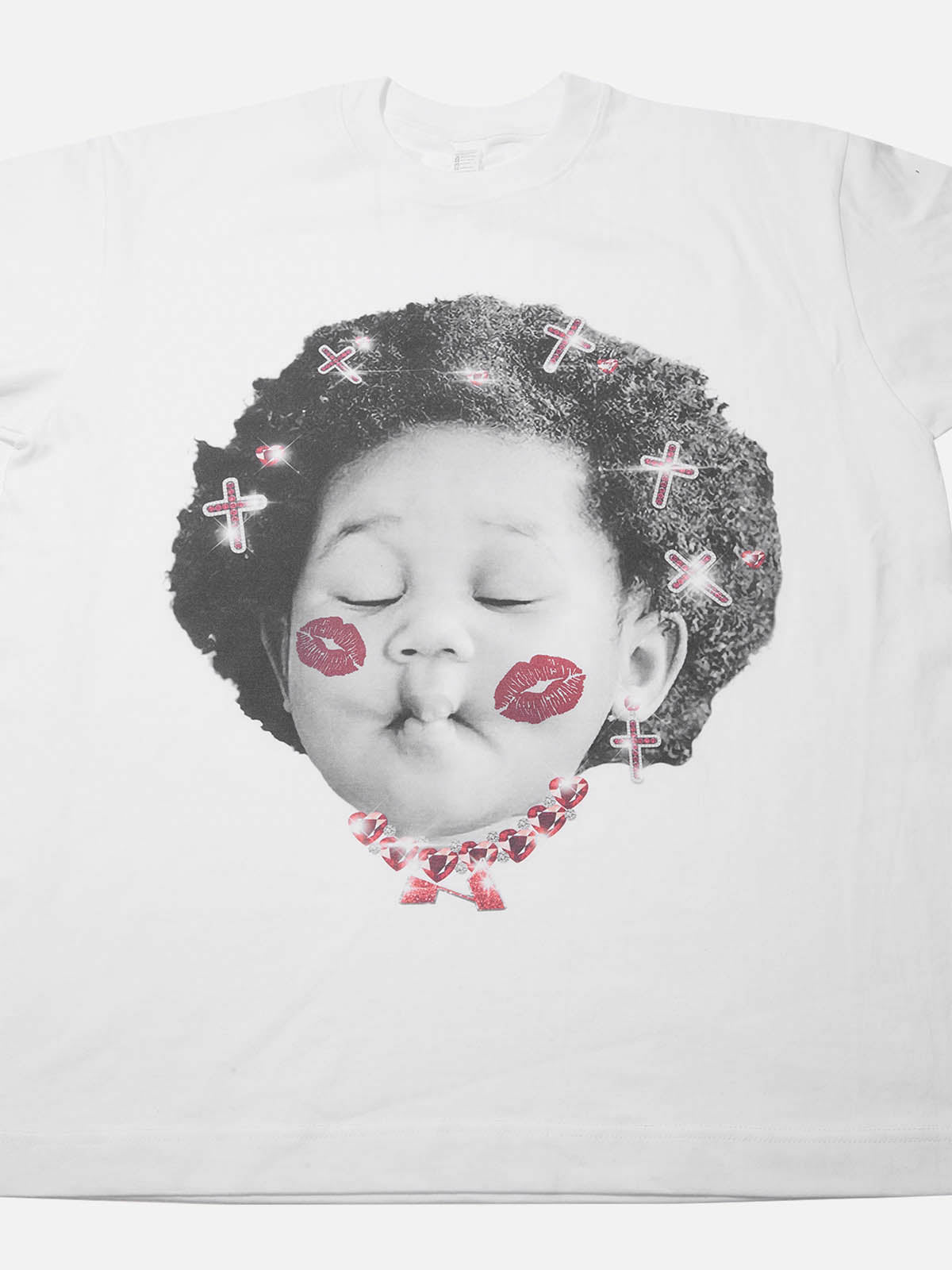 Grimace afro kid print T-shirt