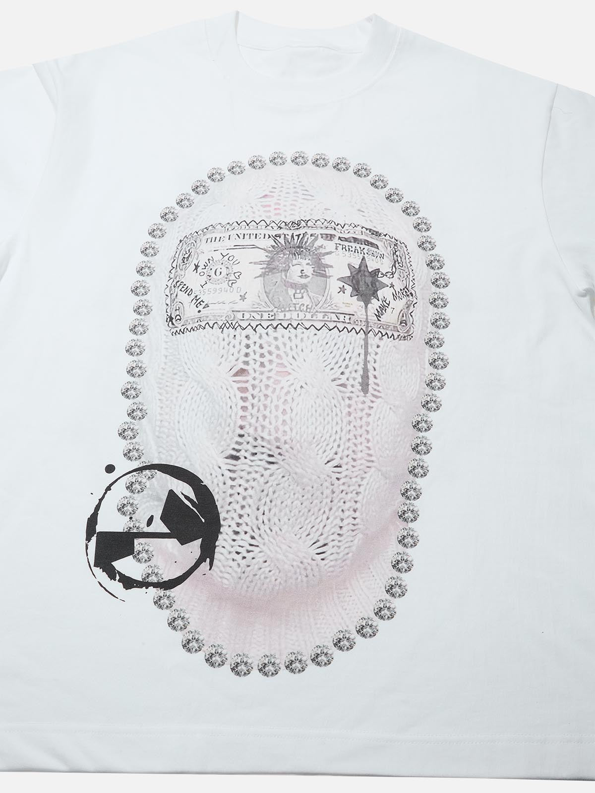 Money Knit Double-sided Printed Headband T-shirt