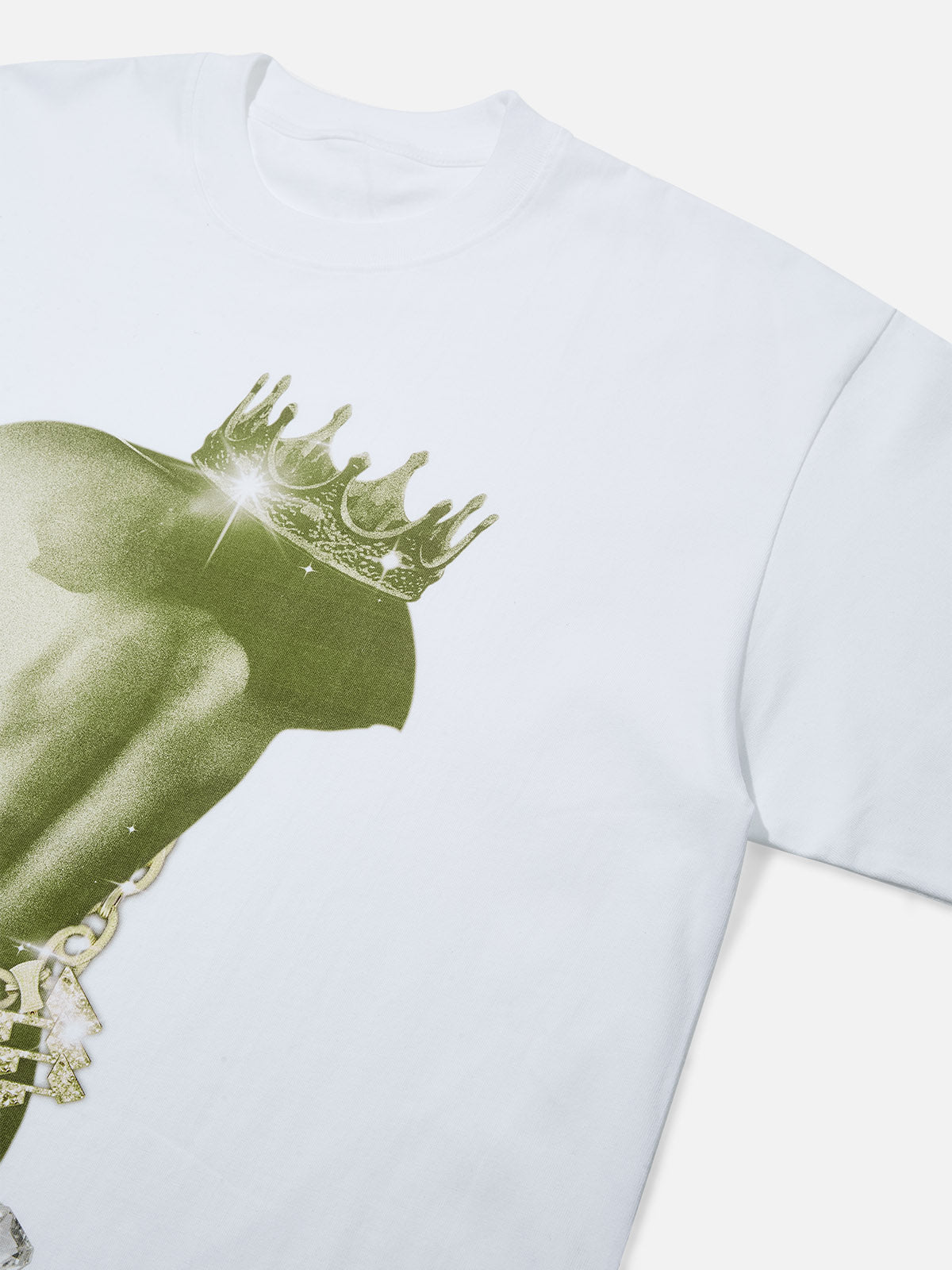 Vintage Green Sculpture Apple Core Print T-shirt