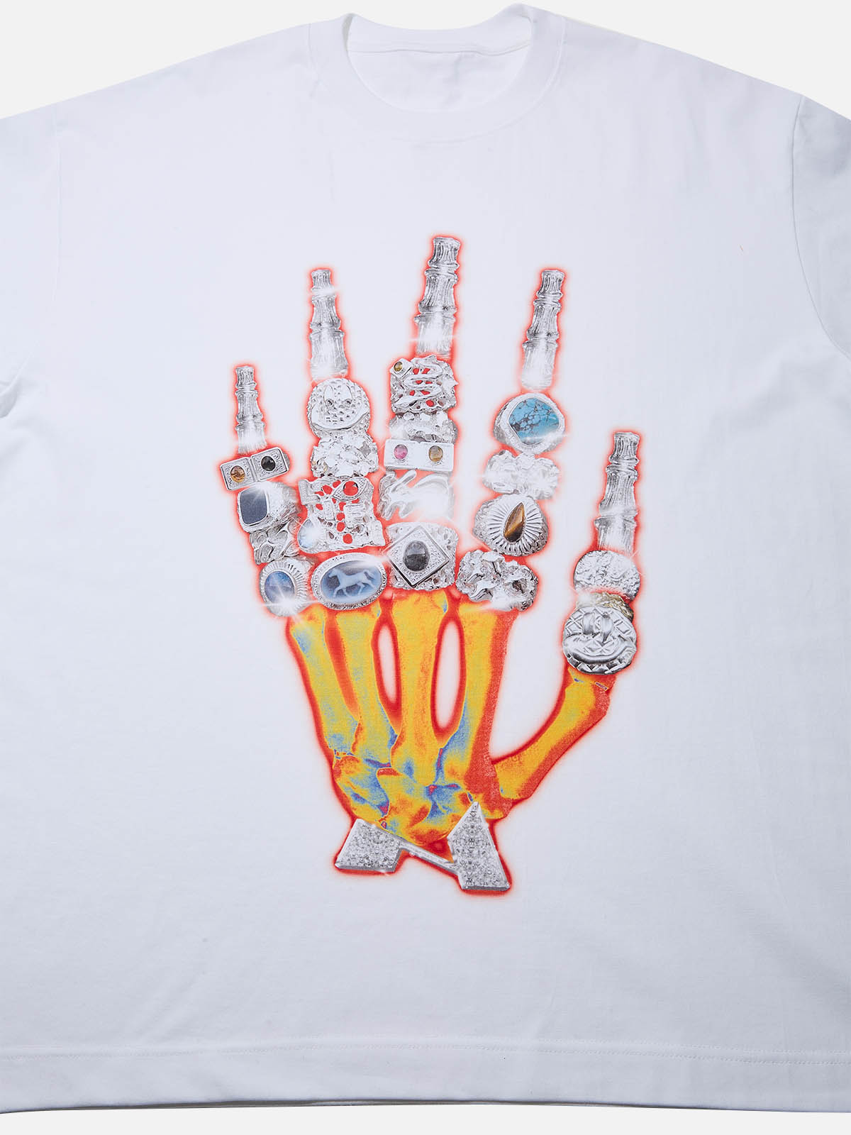 Heat-Sensitive Joint Diamond Ring Print T-shirt