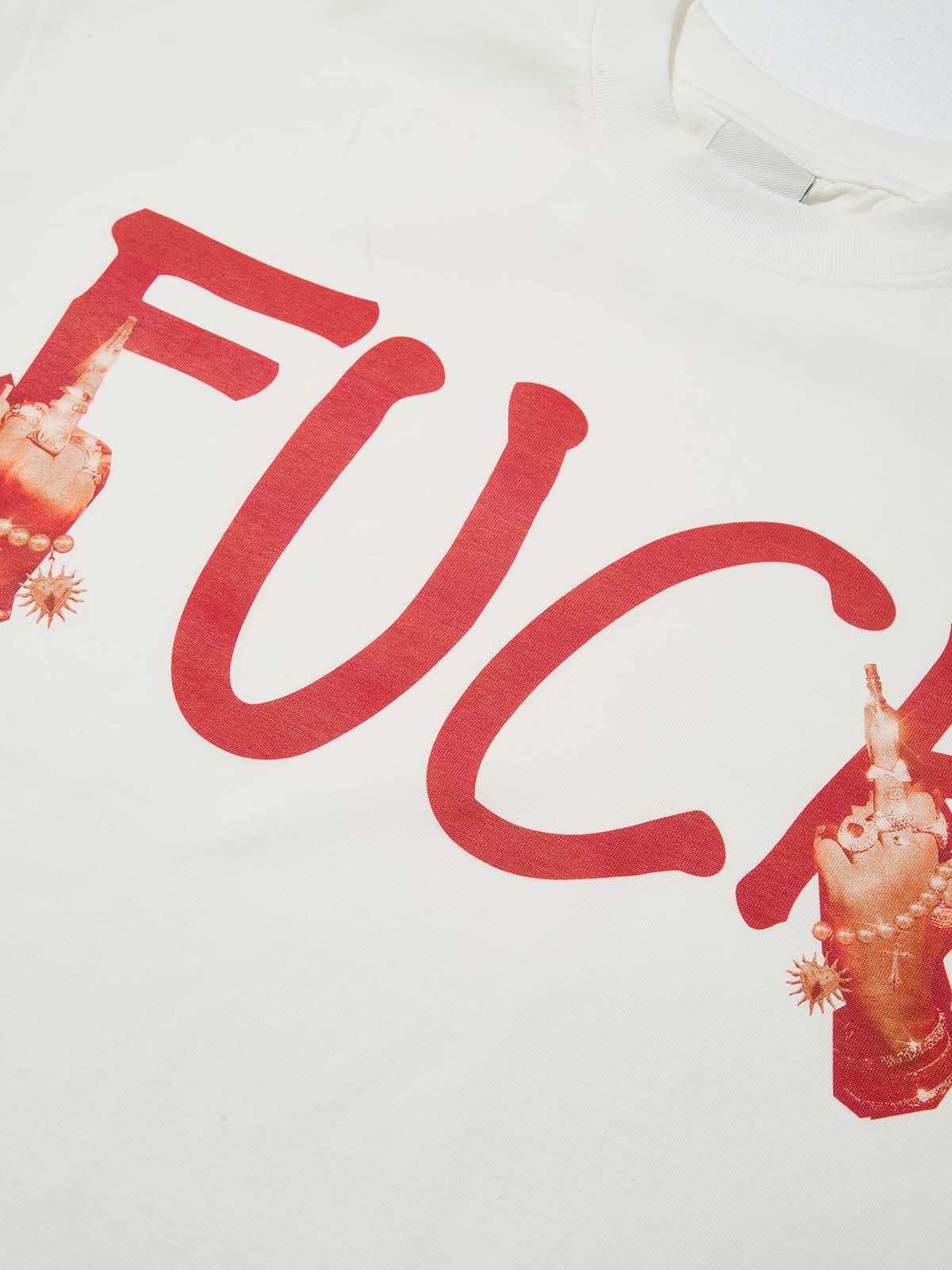 High-Quality FUCK-Slogan Print 310g T-shirt