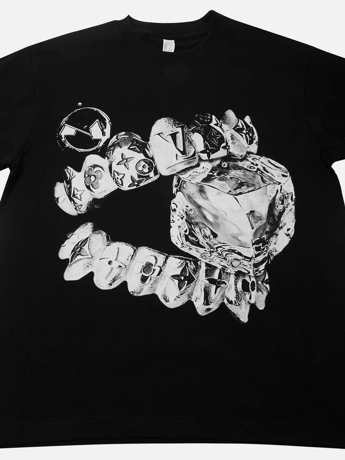 Liquid Metal Teeth and Ice Cube Art Print T-shirt