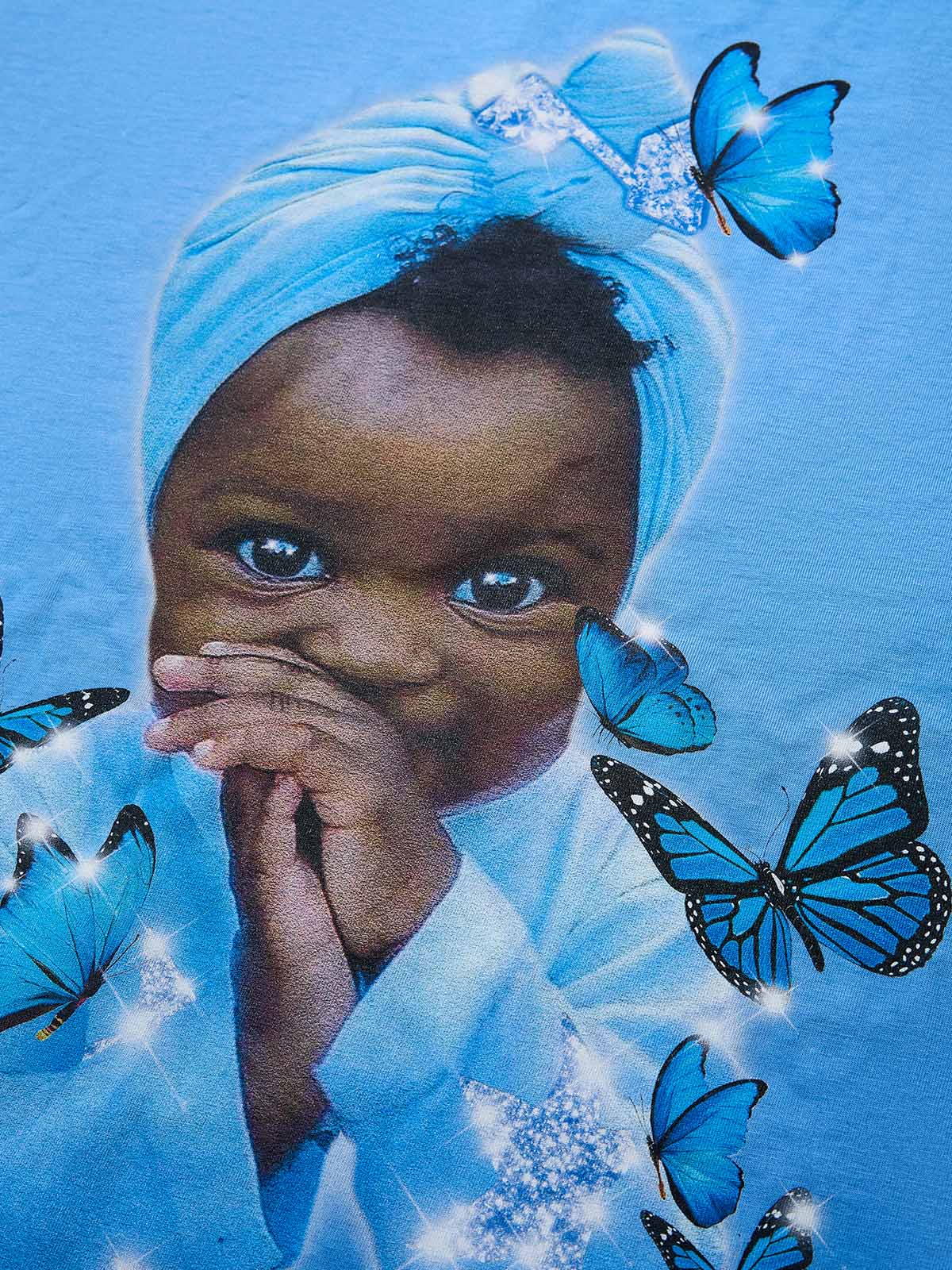 Butterfly-Circled Blue Turban Kid T-shirt