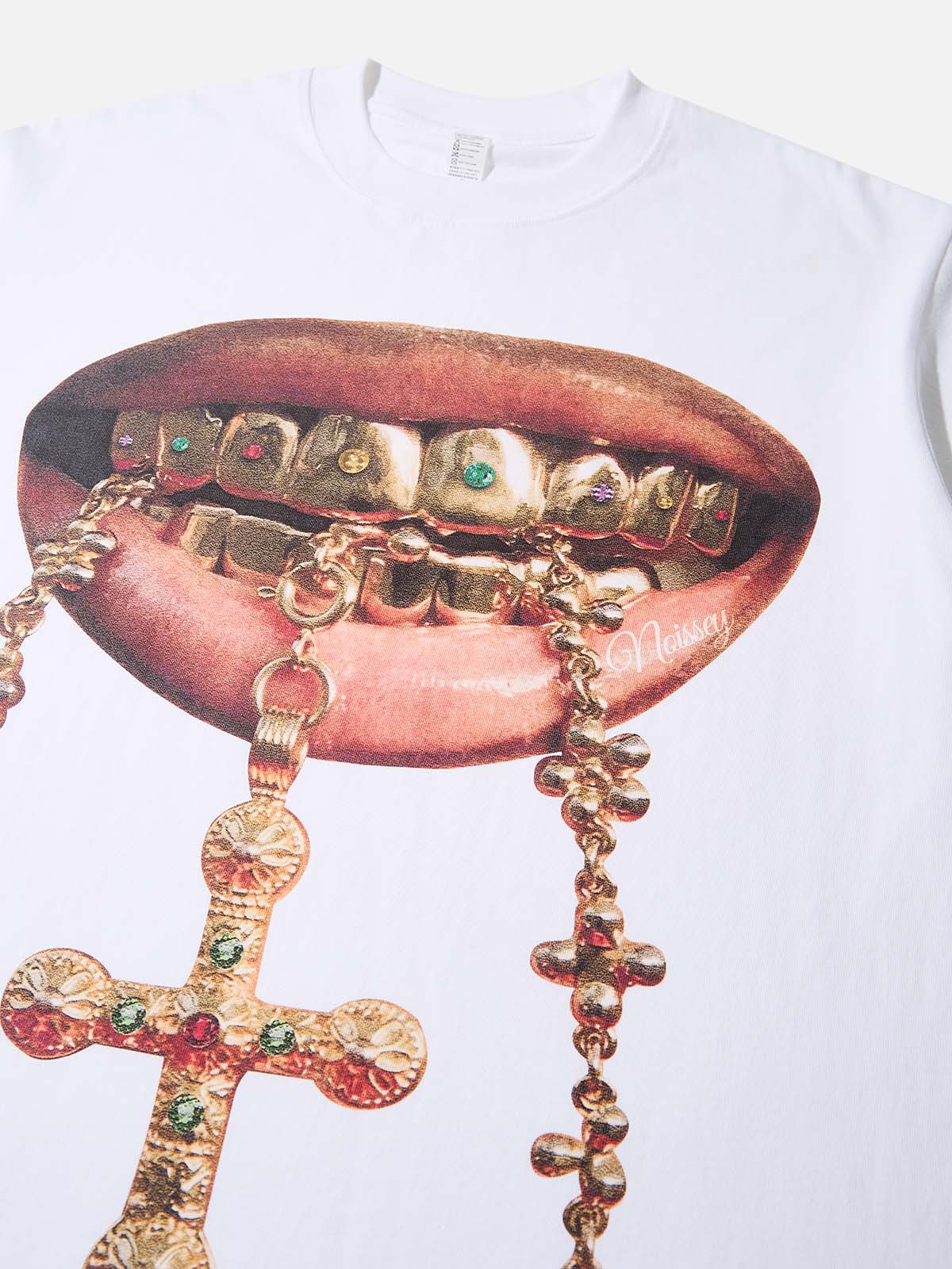 Gold Color Diamond Cross Grills T-shirt