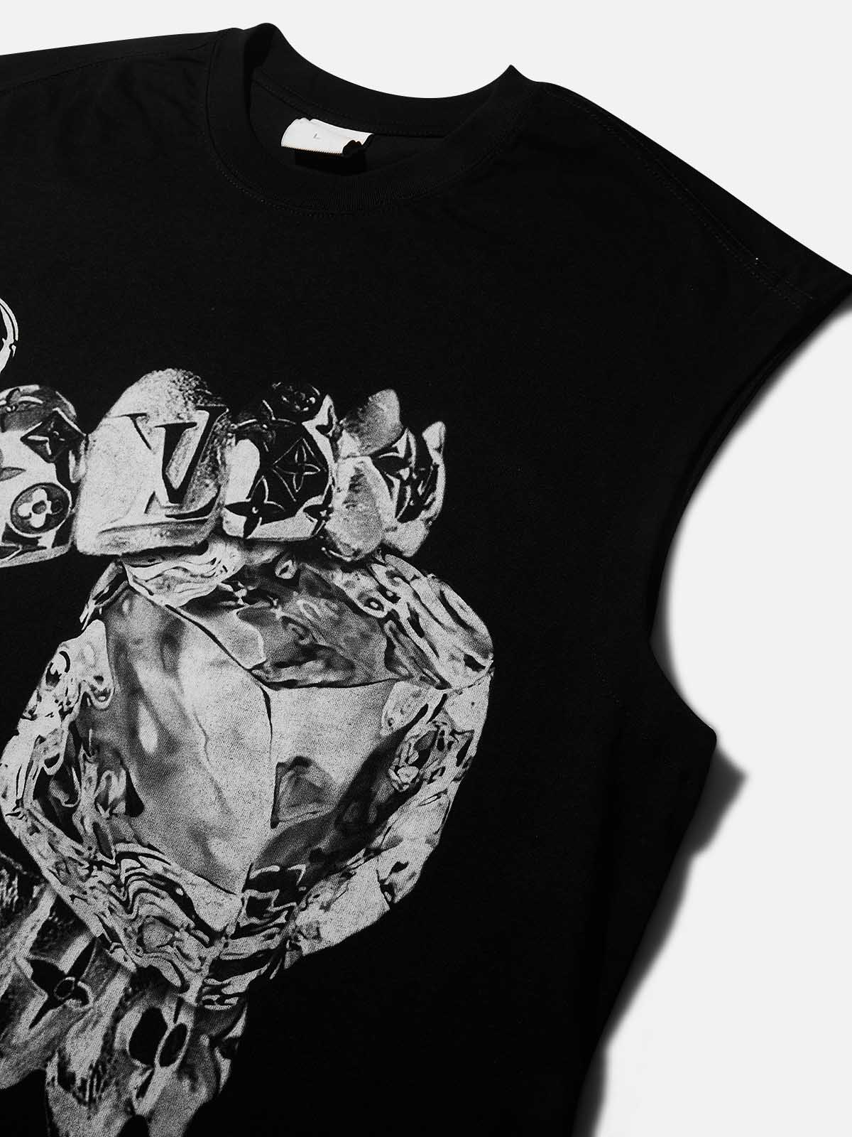 Liquid Metal Teeth & Ice Cube Art Print Vest