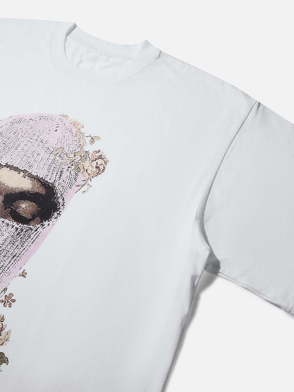 Vintage Knit Balaclava Print T-shirt