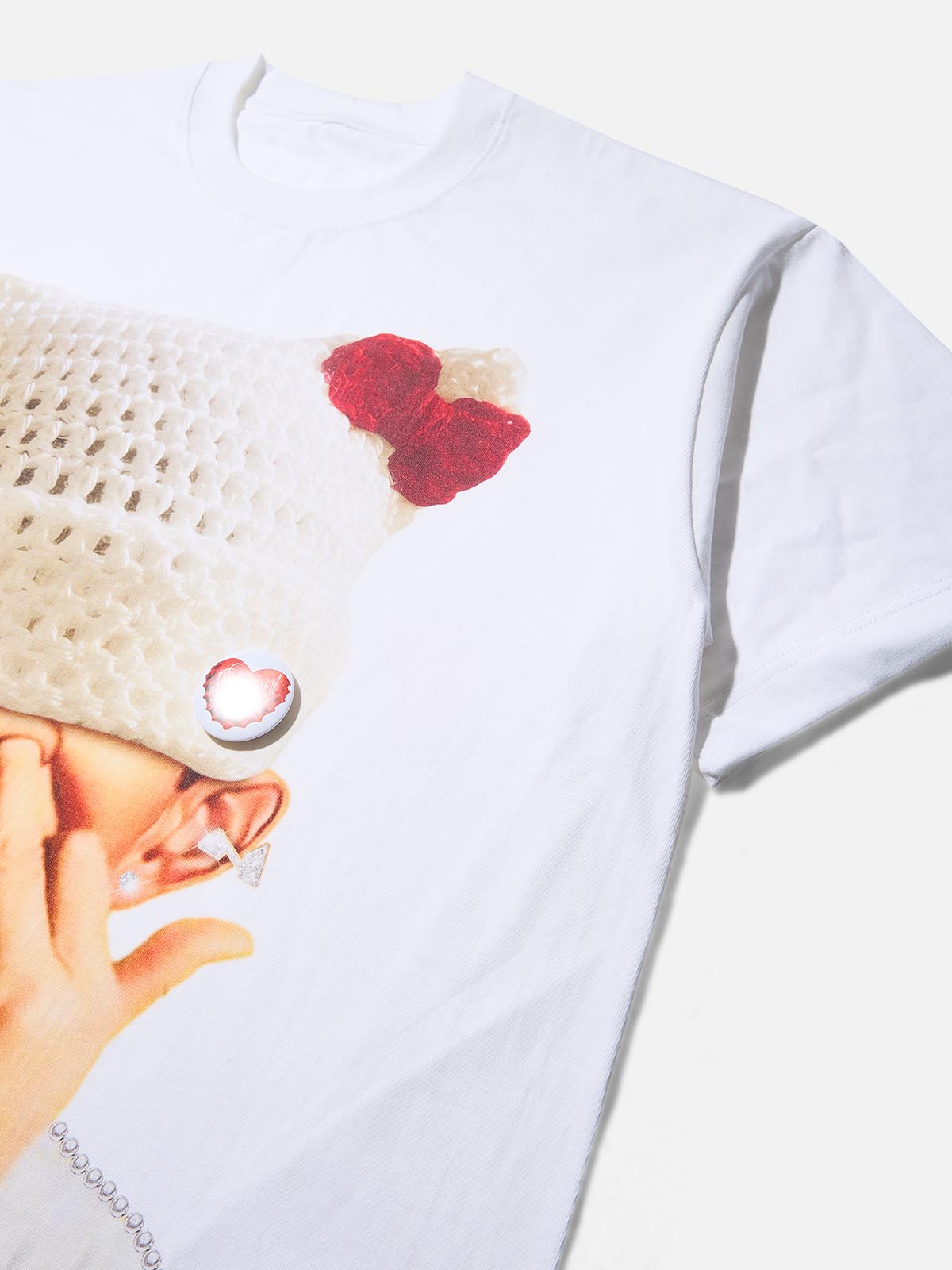 Badge DIY! bad boy's woolen hat print T-shirt