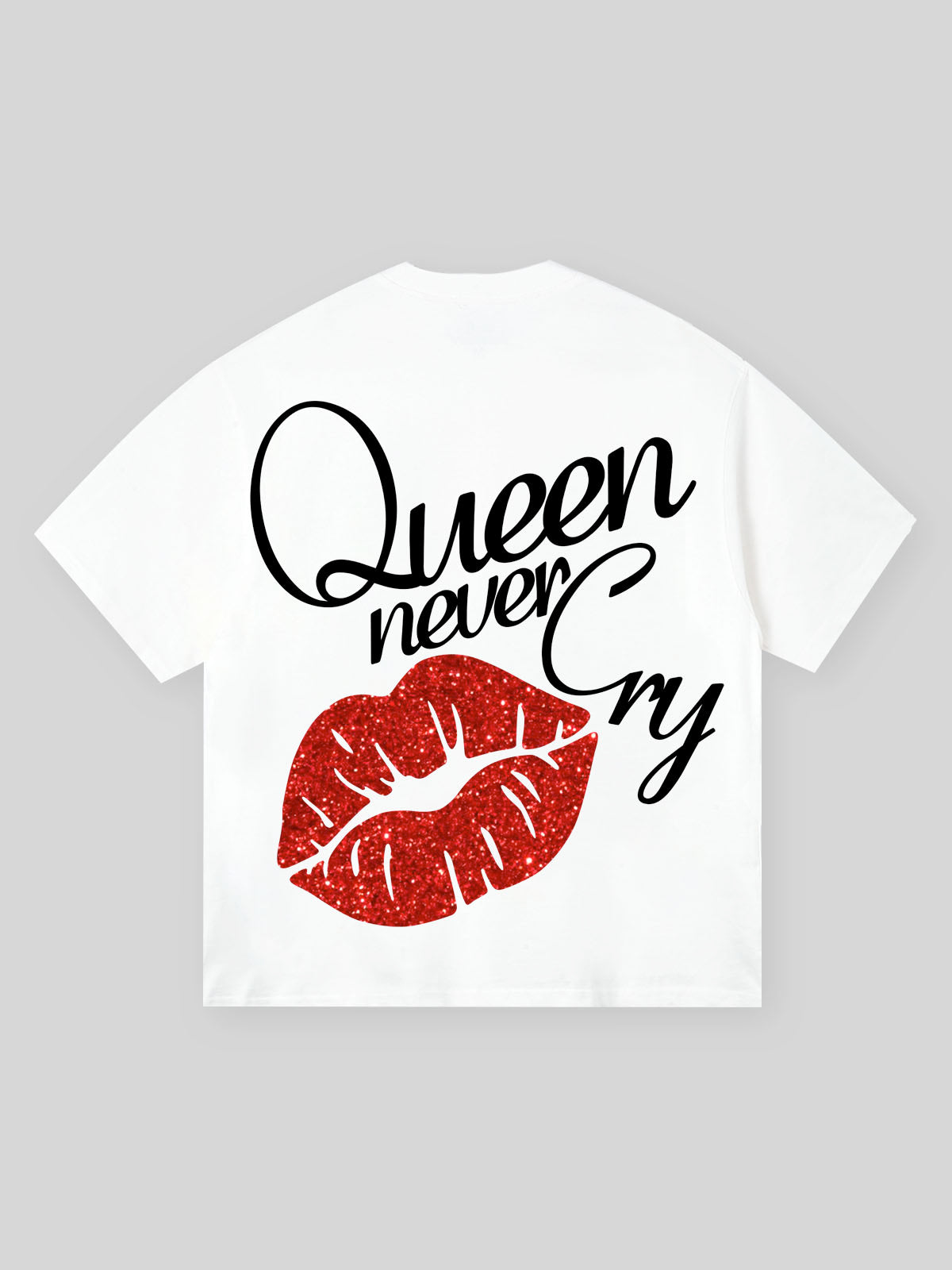 Queen Never Cry Dual-Sided Print T-shirt