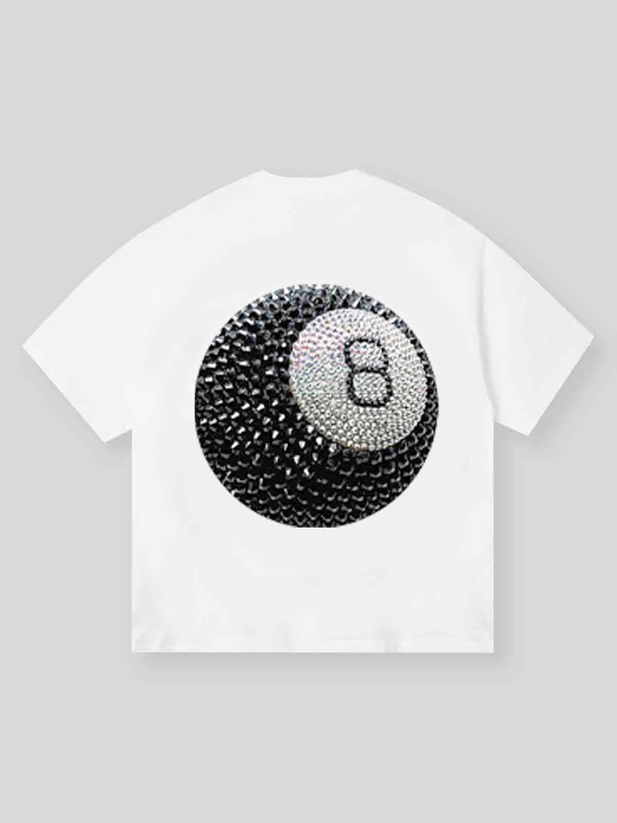 Rhinestone Billiard ⑧ Printed T-shirt