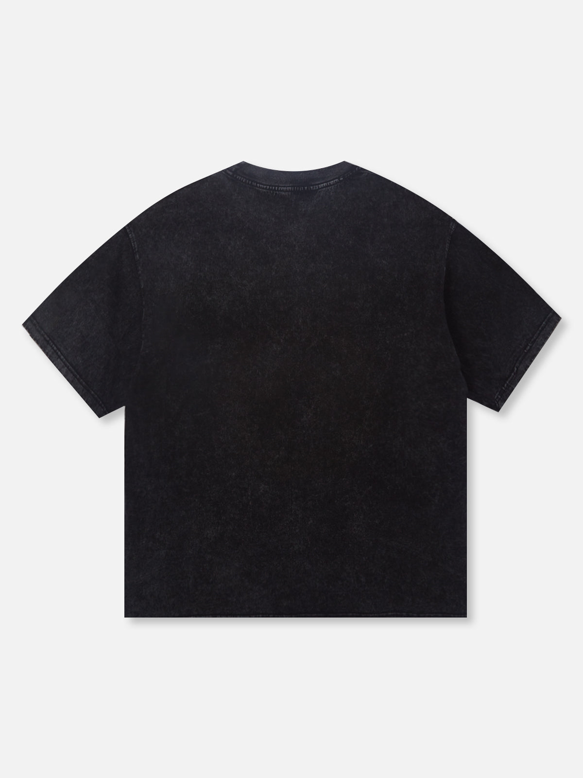 08 Street Flame Cross Black Wash Print T-shirt