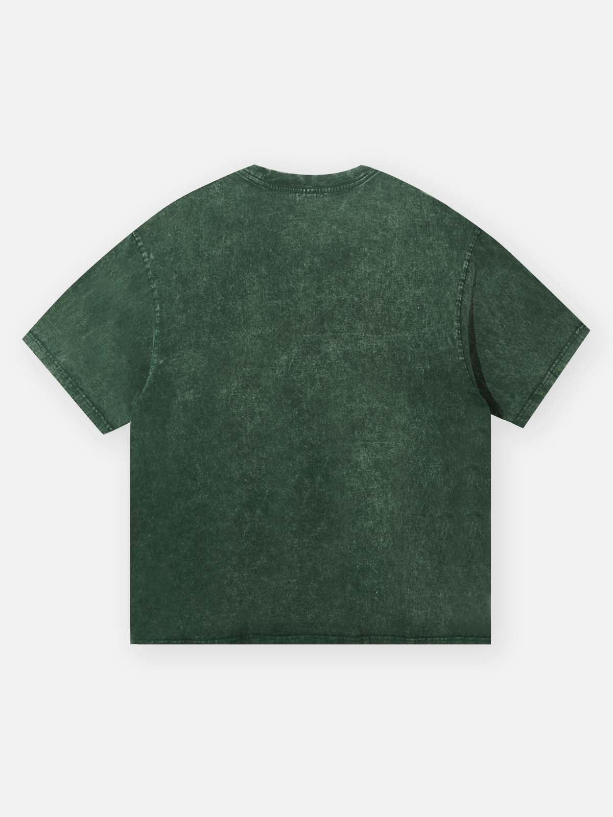 NOISSEY "Golden Cross" Washed Green Tee - Boxy Lip Print T-Shirt
