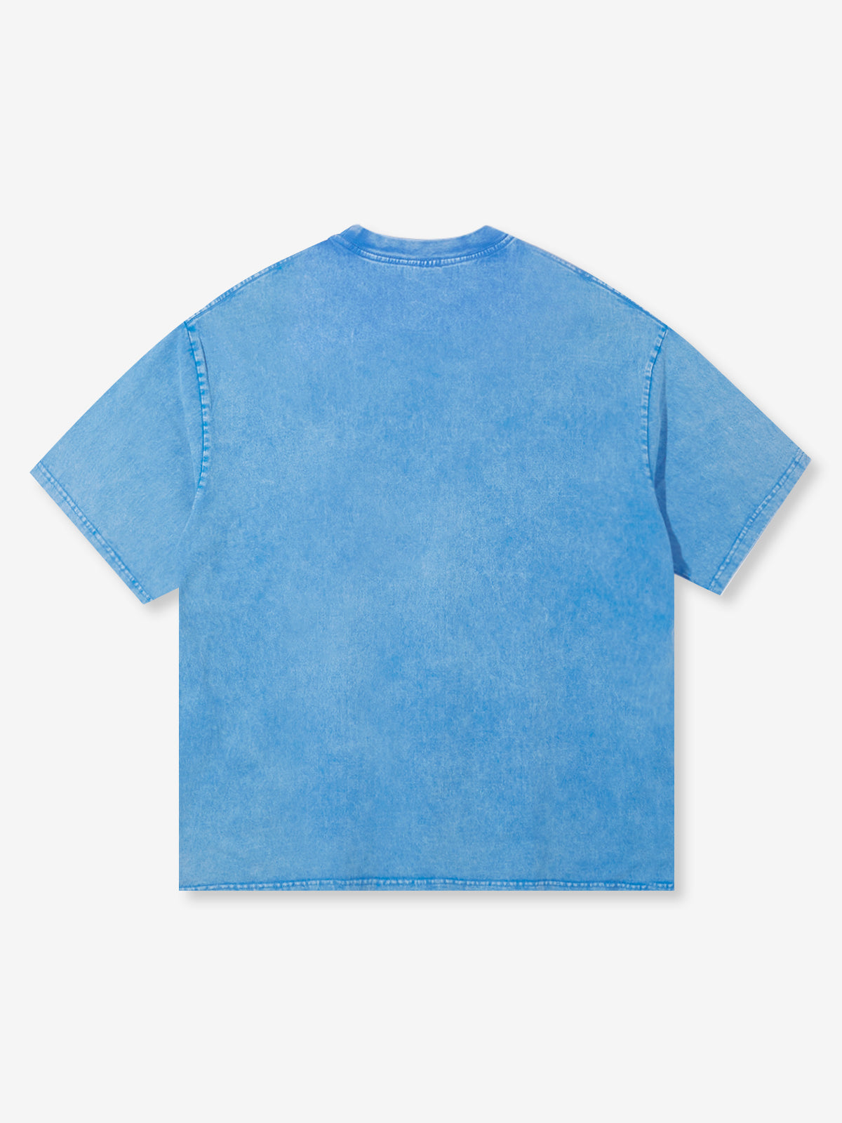 Washed 300g blue diamond lips flower print T-shirt