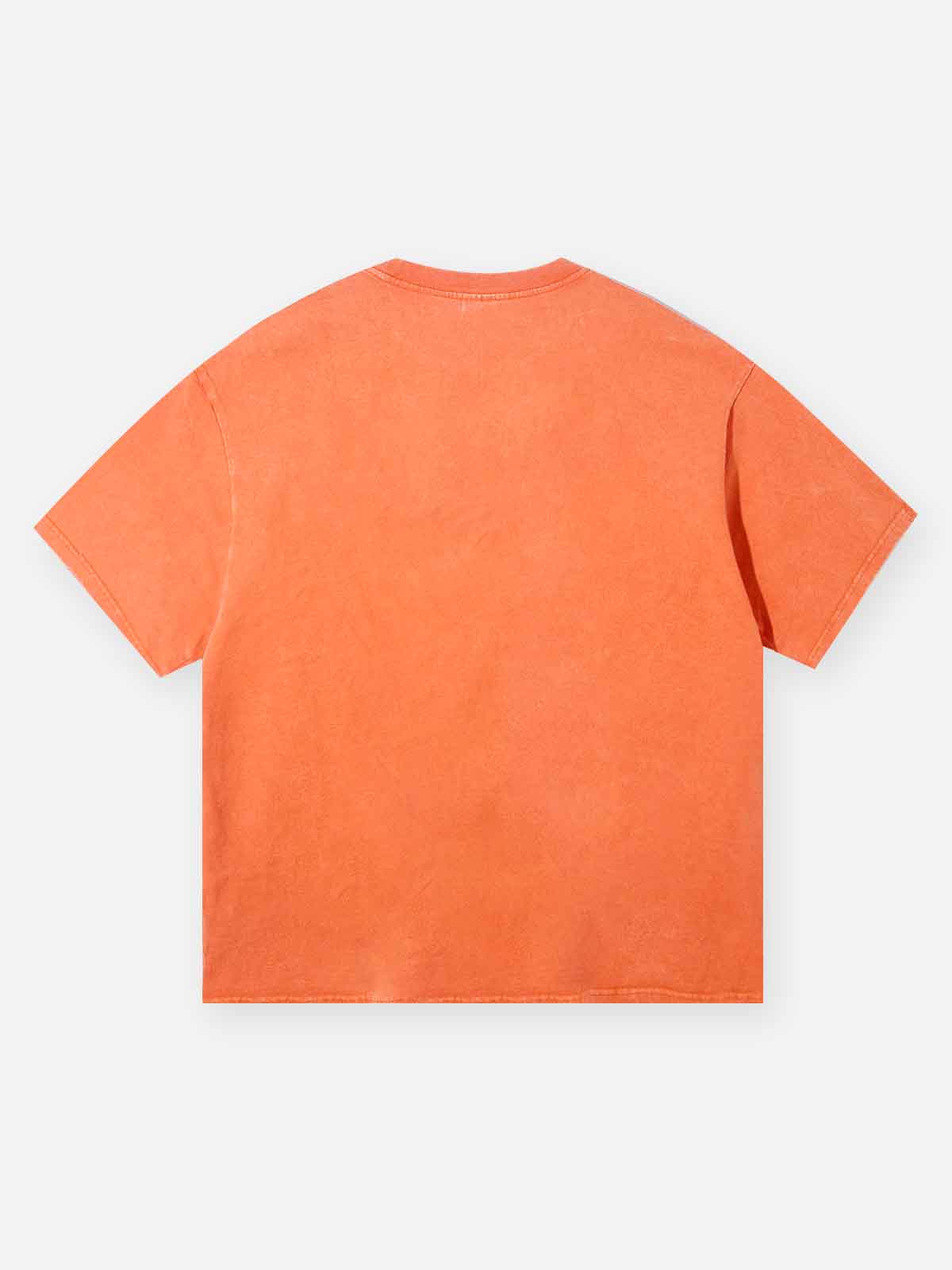 Star Player Cat Hat Orange Print washed T-shirt