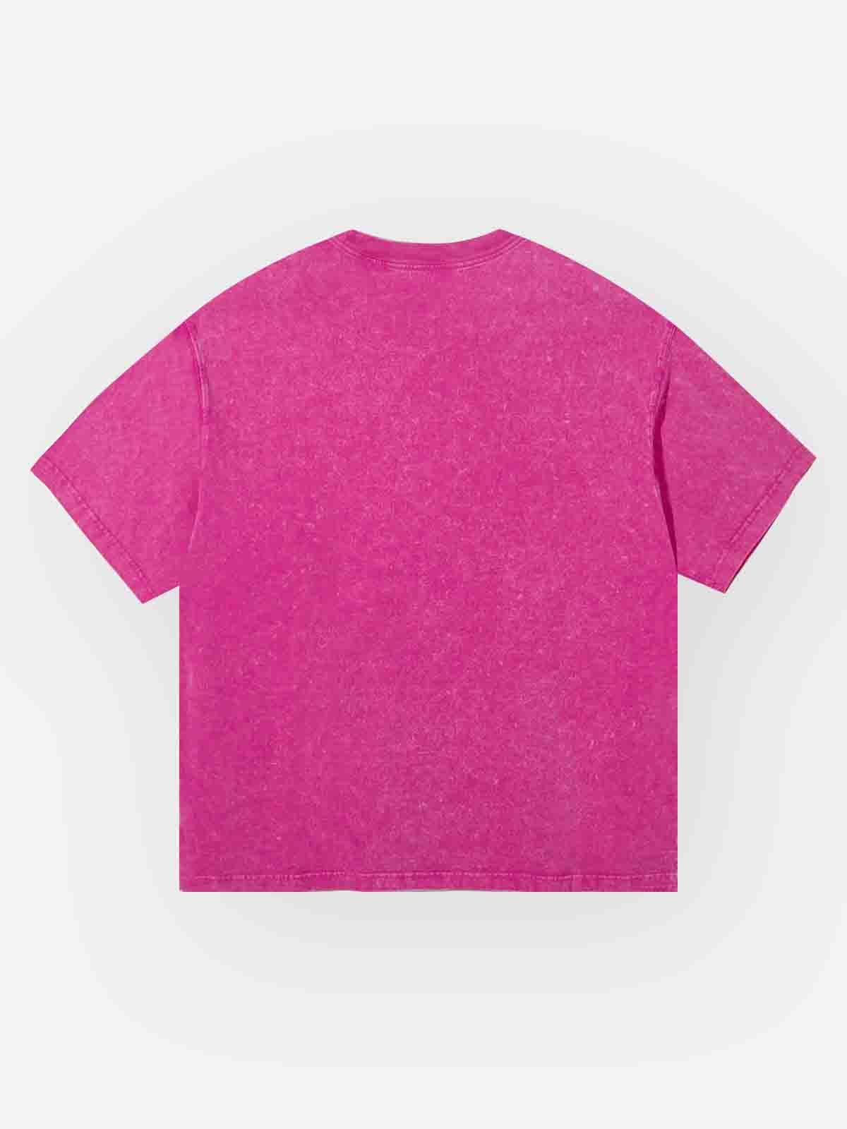 Rainbow Dopamine Vision Lip Pink Wash Print T-Shirt