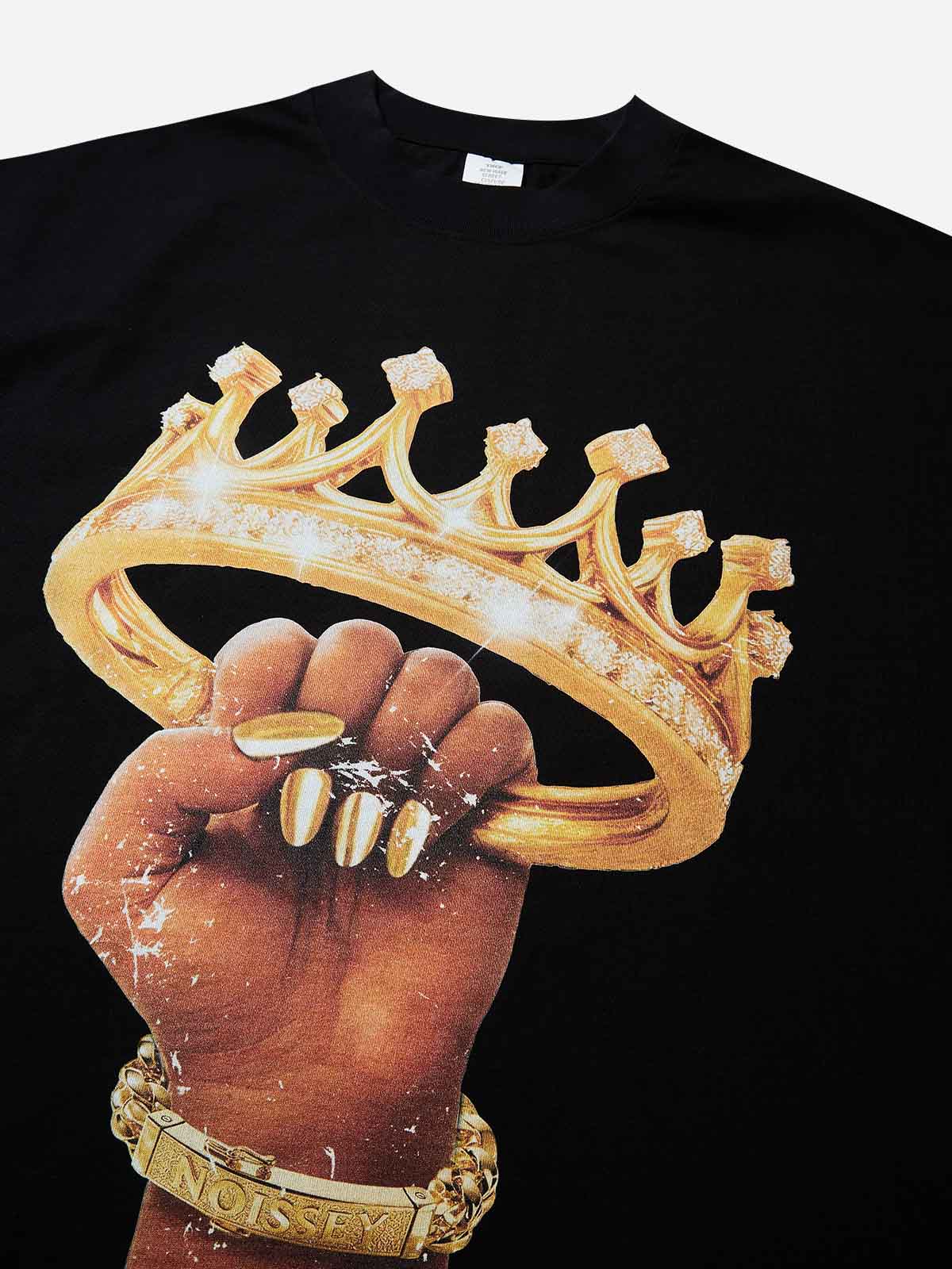 Golden Crown Raised Graphic T-shirt