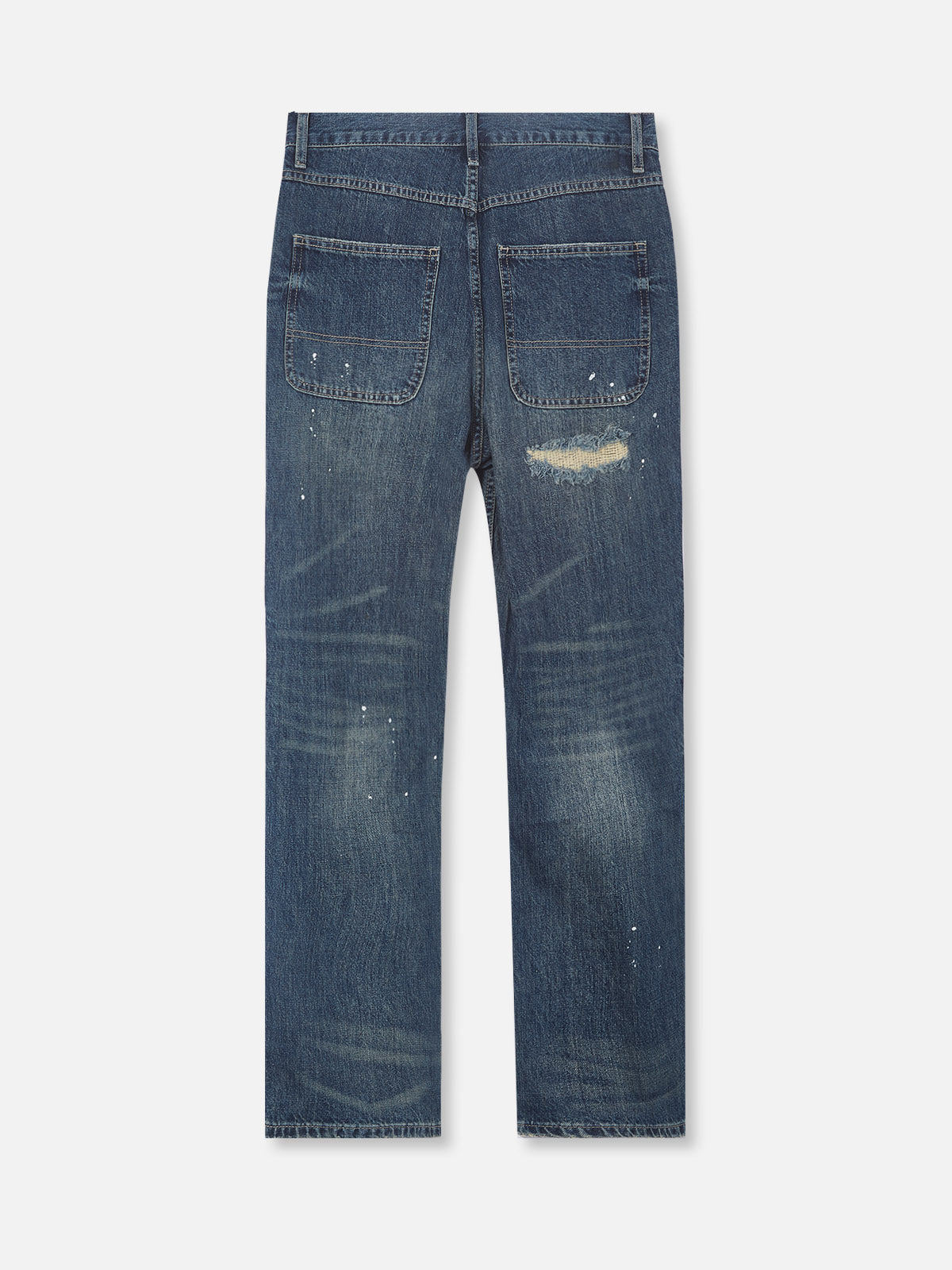 UNLEASH VOICE© Jeans mit geradem Bein und Rissen in Ink Splatter-Optik