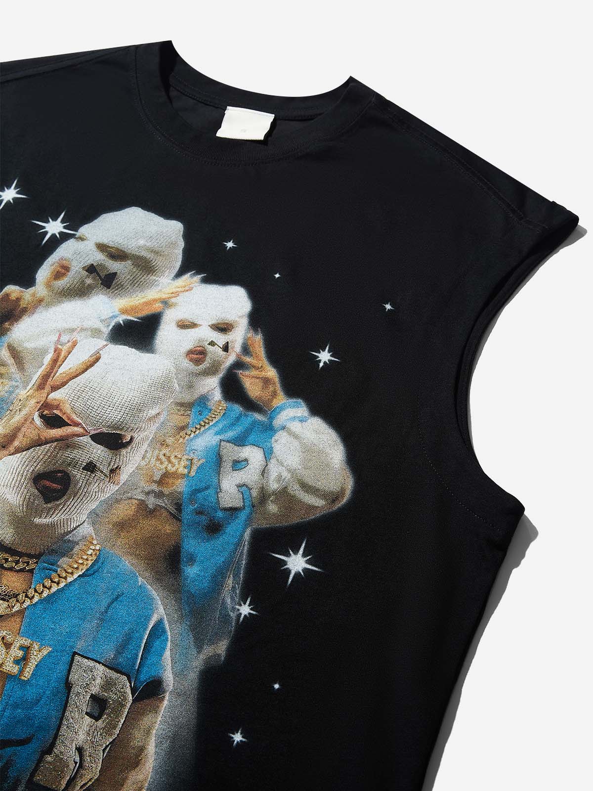 Balaclava Character Print Tank Top