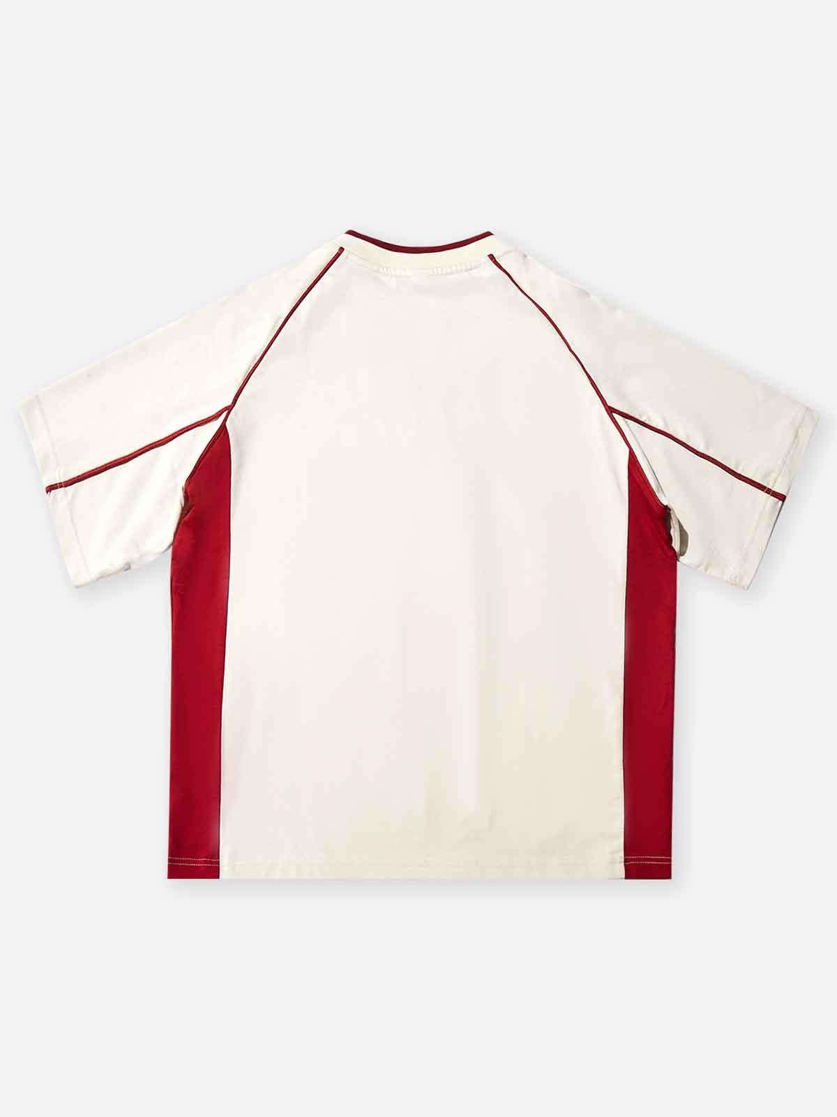 Cartoon Baby Red Striped Preppy Style Print T-shirt