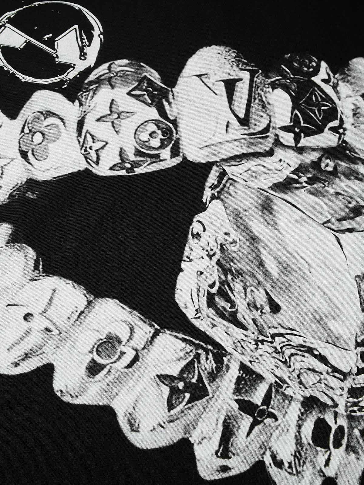 Liquid Metal Teeth Ice Cube Print T-shirt