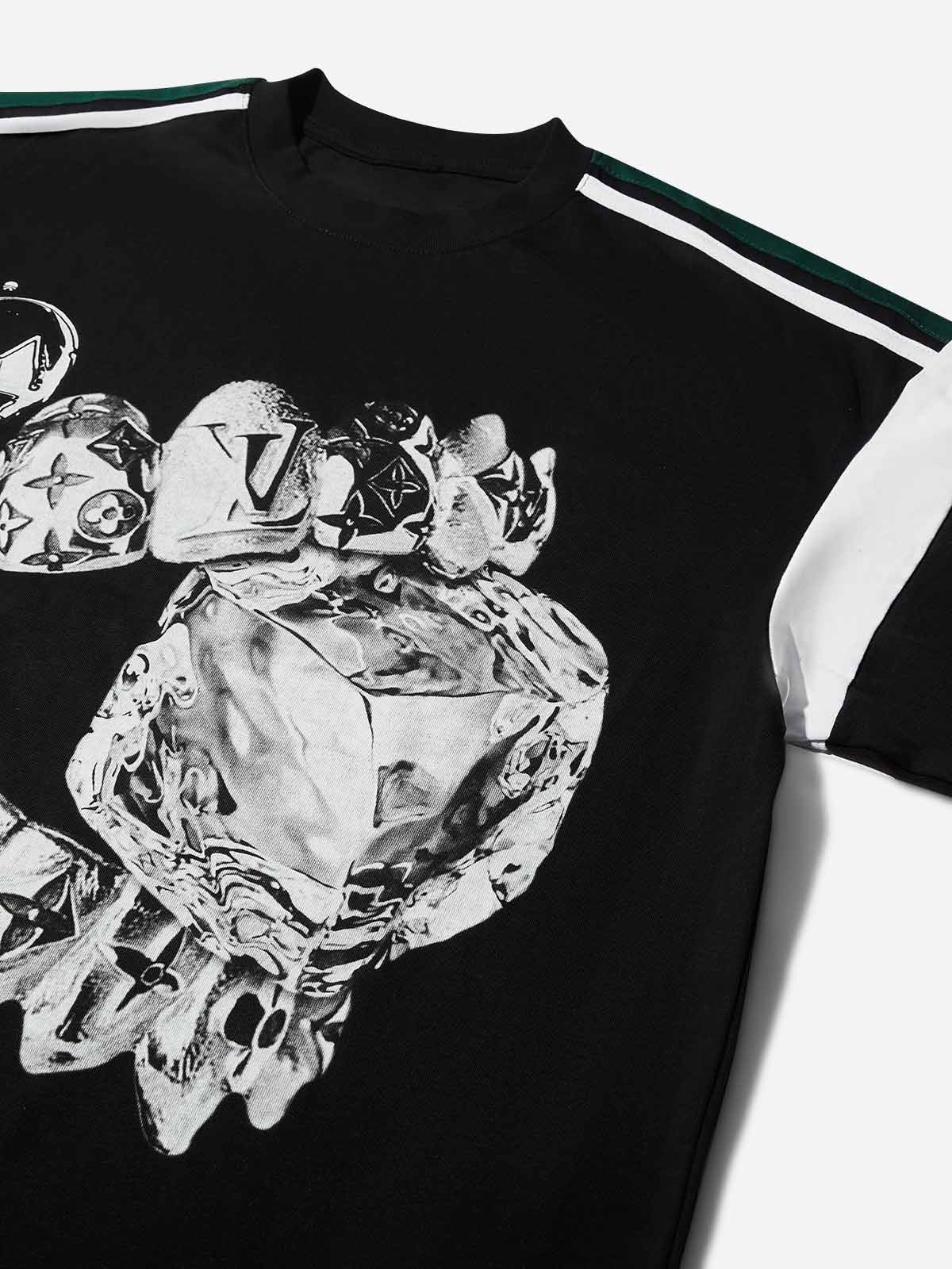 Liquid Metal Teeth Ice Cube Print T-shirt