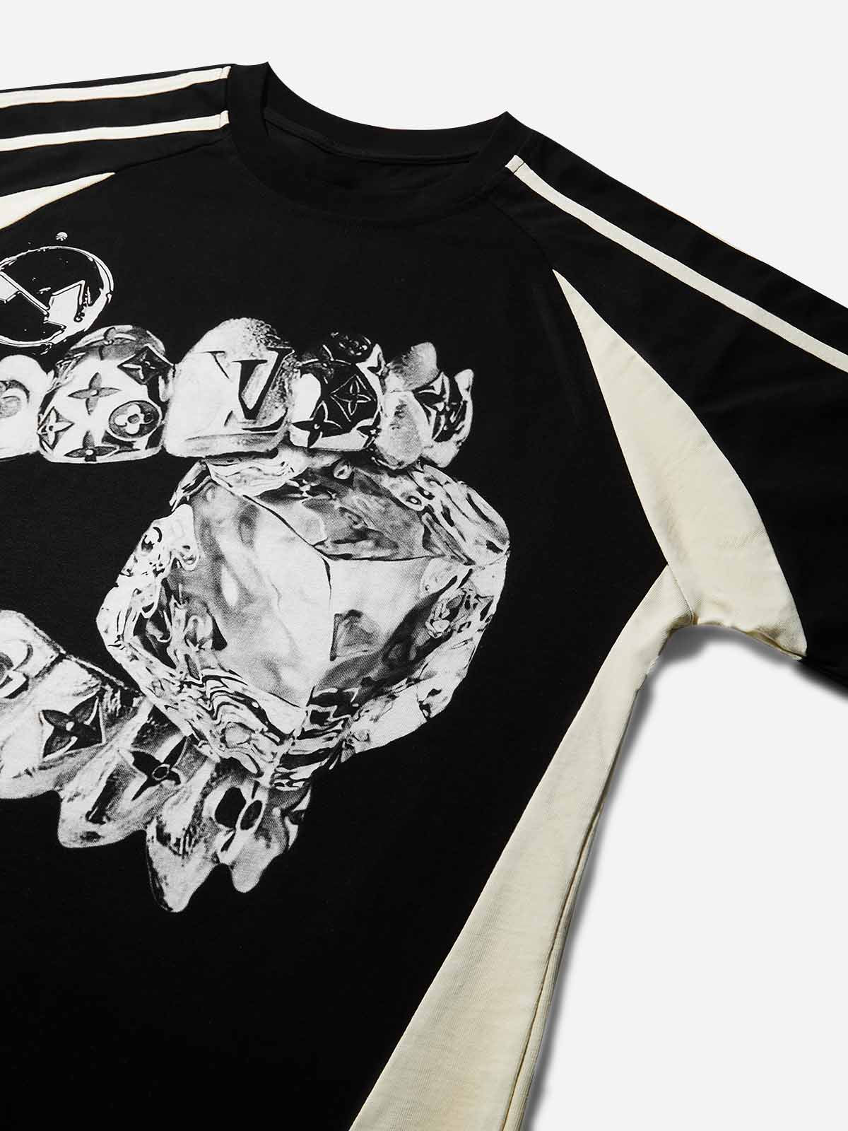 Liquid Metal Teeth and Ice Cube Art Print Preppy Style T-shirt