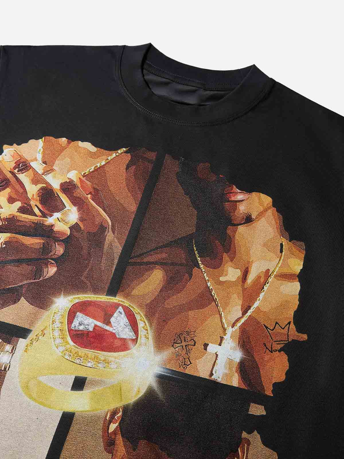 Quick-Dry Outdoor T-shirt with Men's Accessory Puzzle Print